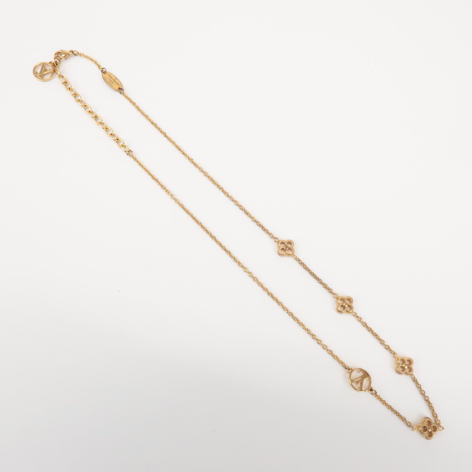 Louis Vuitton Flowerful Necklace LV Circle Metal Gold M68125