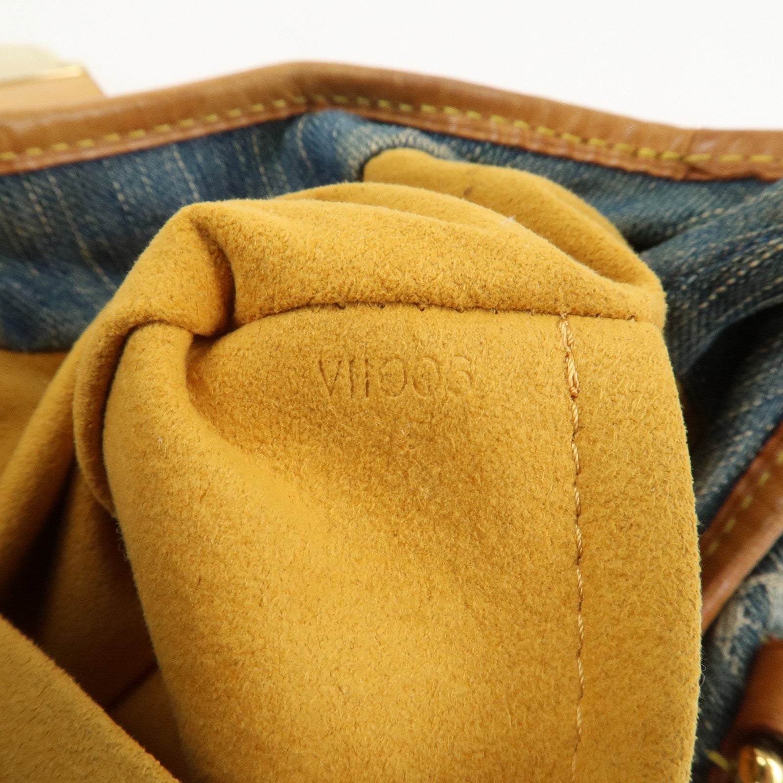 Louis Vuitton Monogram Denim Pleaty Hand Bag Blue M95020