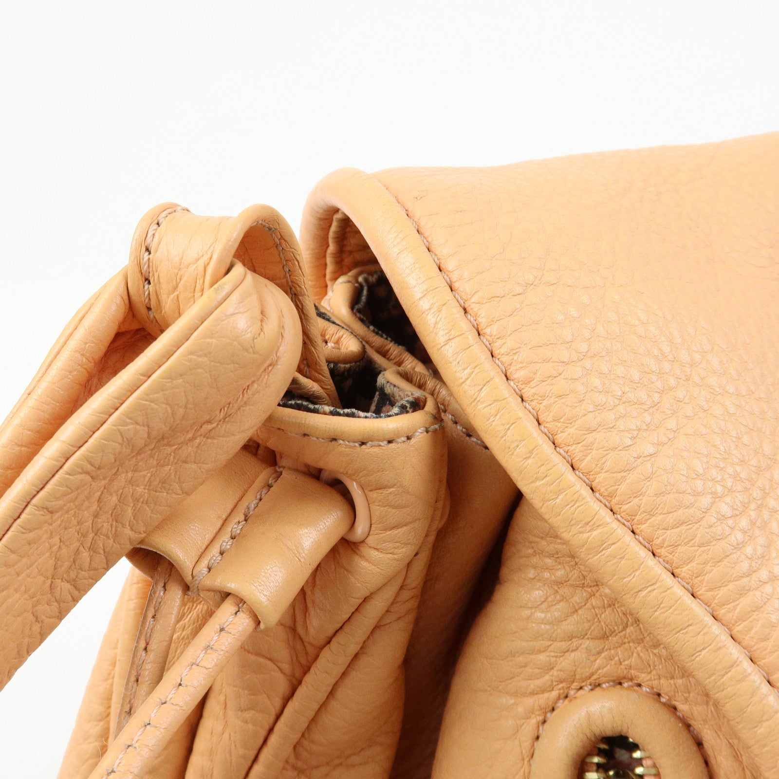 Chloe See by Chloe Leather Shoulder Bag Crossbody Bag Orange Beige