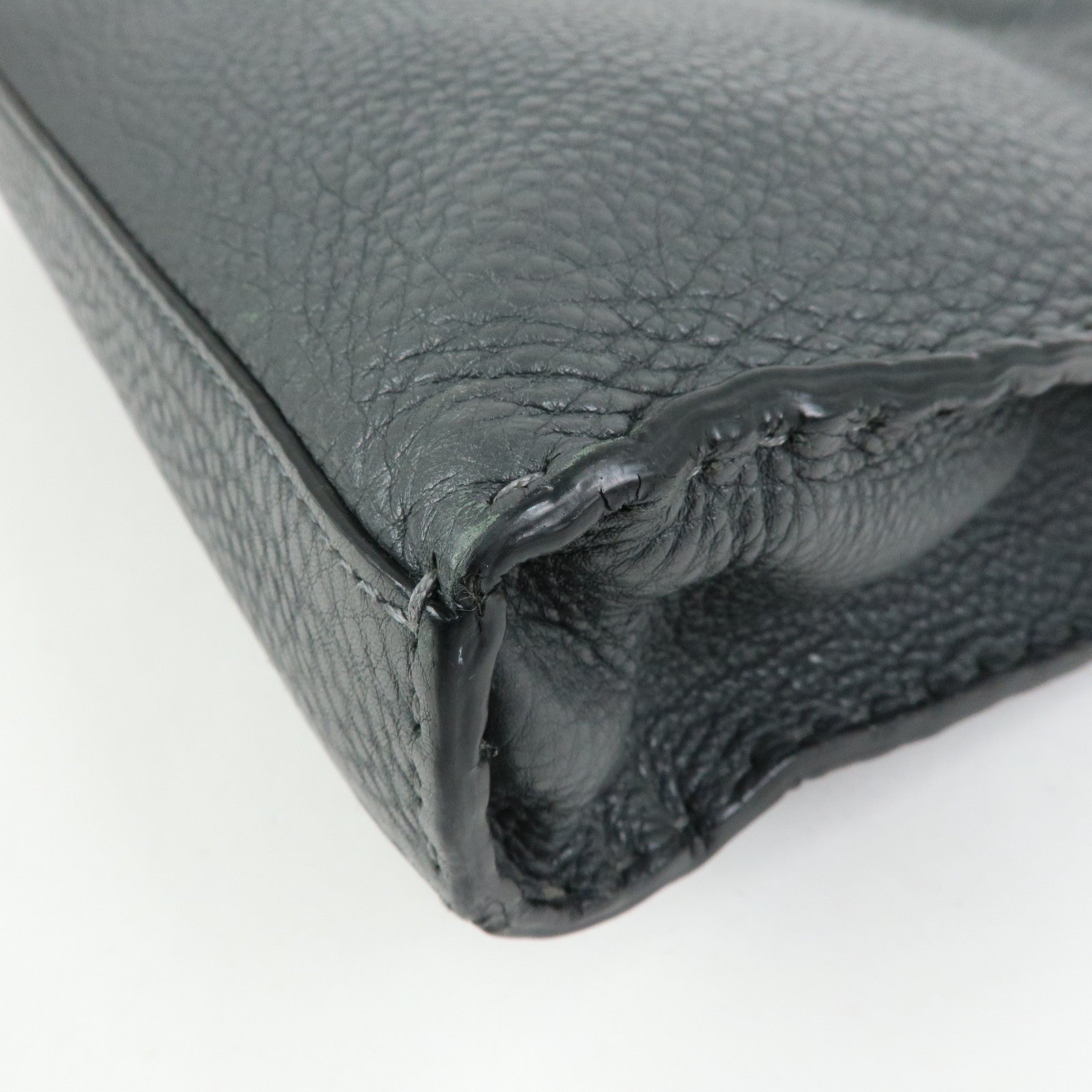 FENDI Selleria Peekaboo Leather 2Way Bag Hand Bag Gray 7VA406