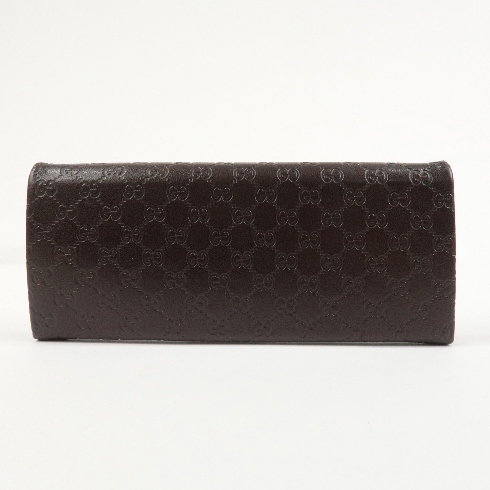 GUCCI Micro Guccissima Leather Glasses Case Dark Brown