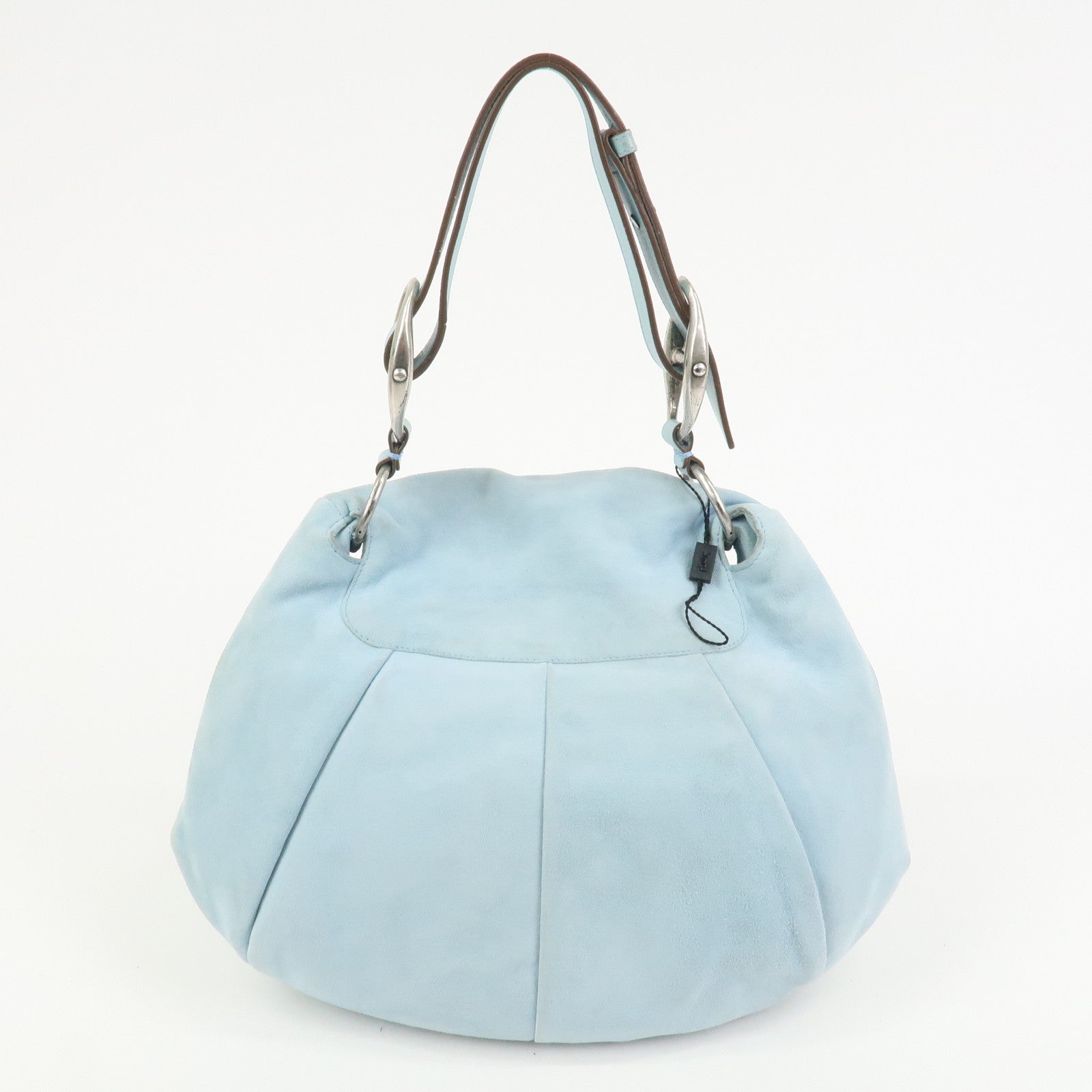 SAINT LAURENT PARIS Rive Gauche Flower Motif Suede Hand Bag
