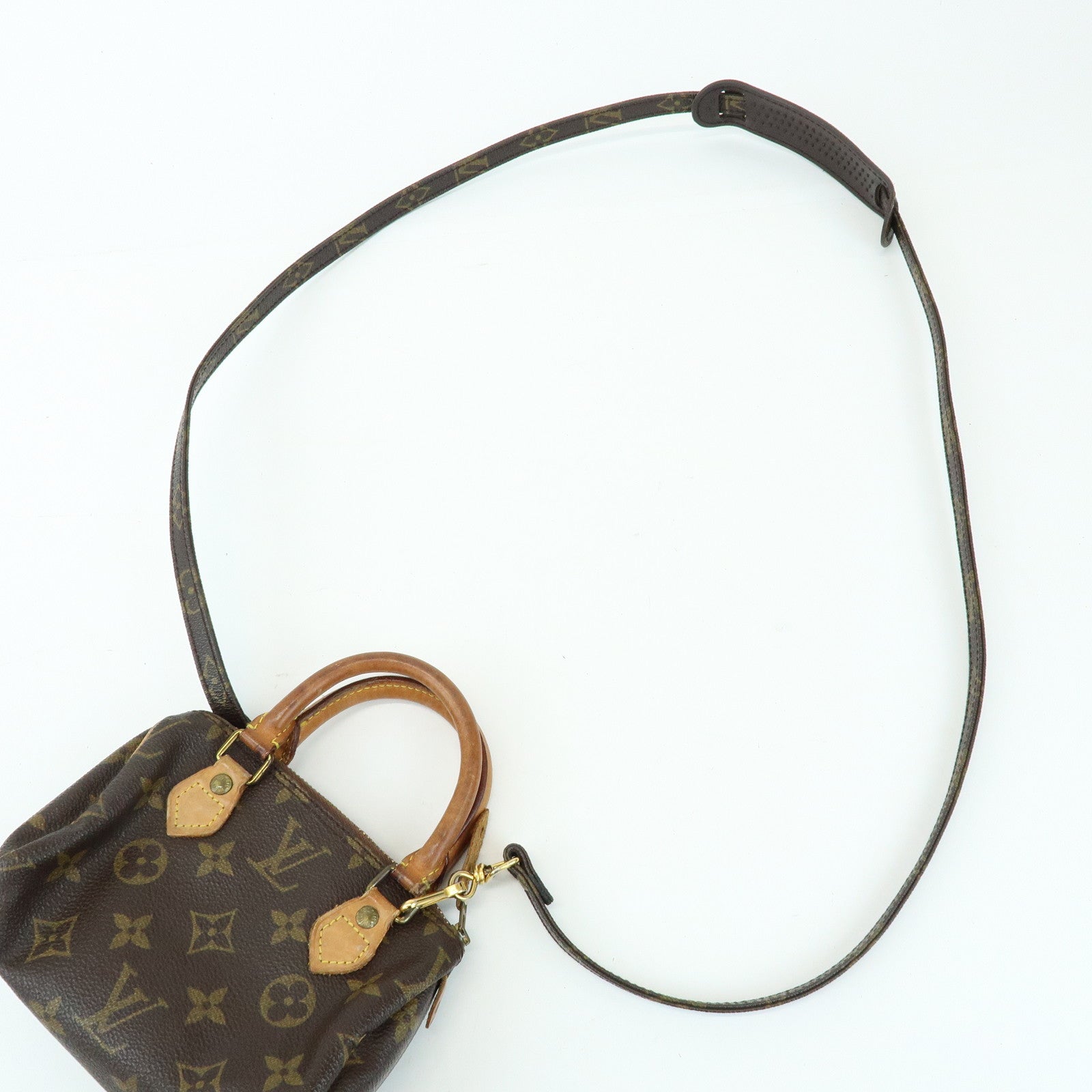 Louis Vuitton Monogram Mini Speedy Hand Shoulder Bag Brown M41534