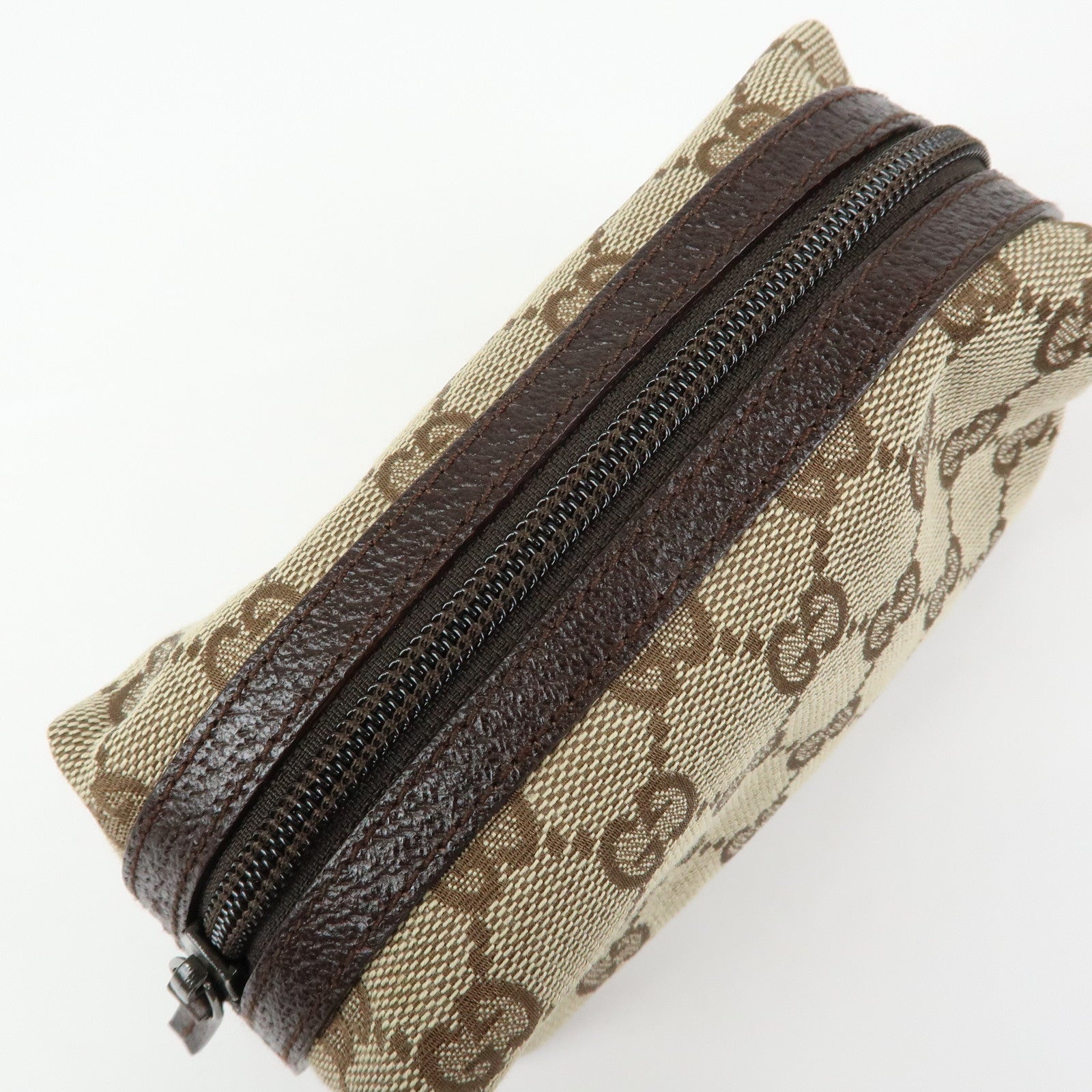 GUCCI GG Canvas Pouch Cosmetic Pouch Beige Brown 29596
