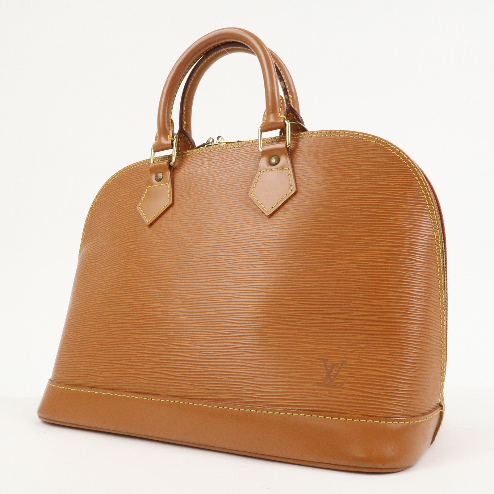 Louis Vuitton Epi Alma Hand Bag Zipang Gold M54148