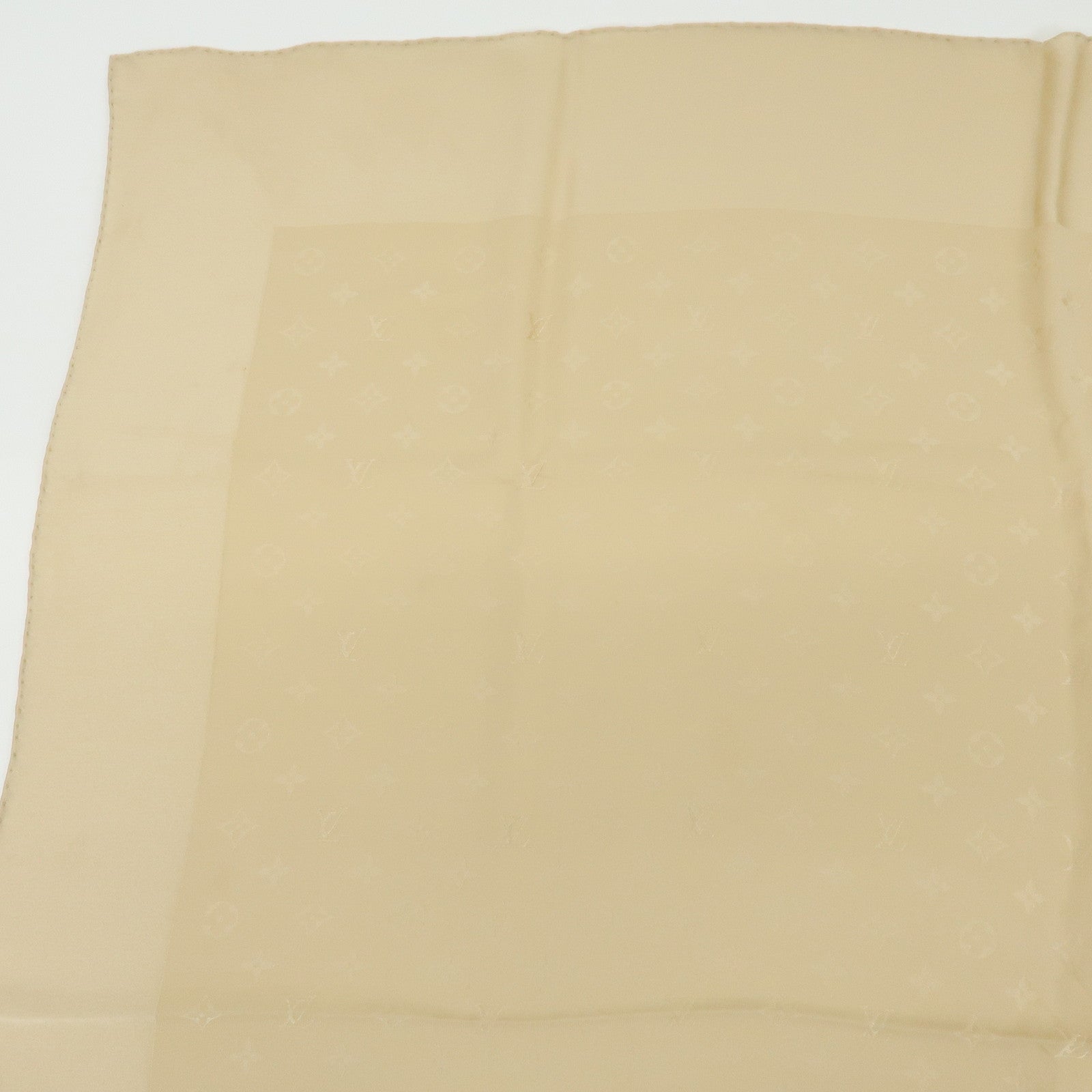 Louis Vuitton Monogram Silk 100% Scarf Beige