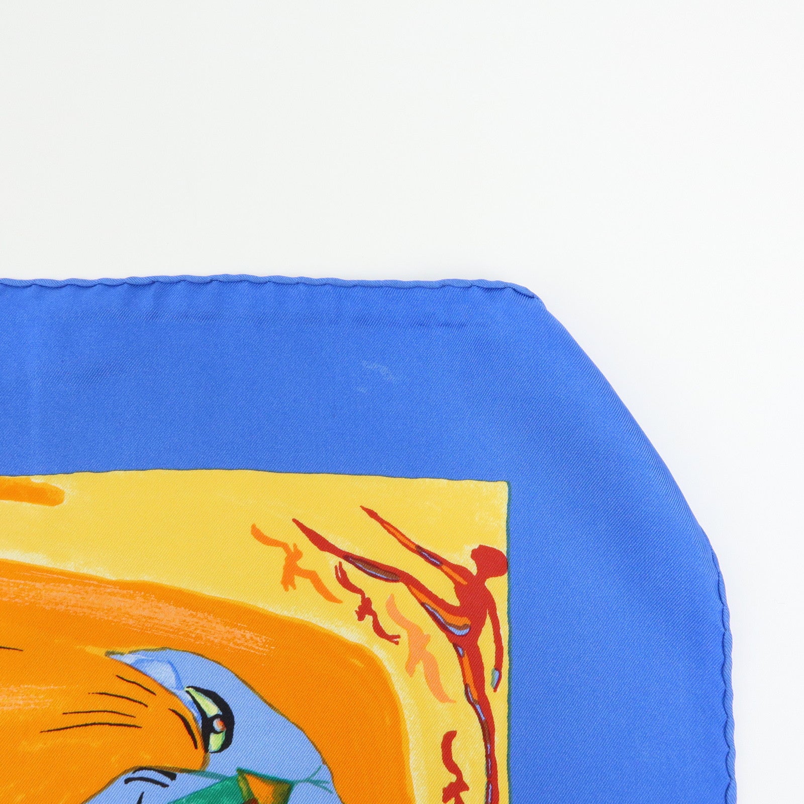 HERMES Carre 90 Silk 100% Scarf Smiles in Third Millenary Blue