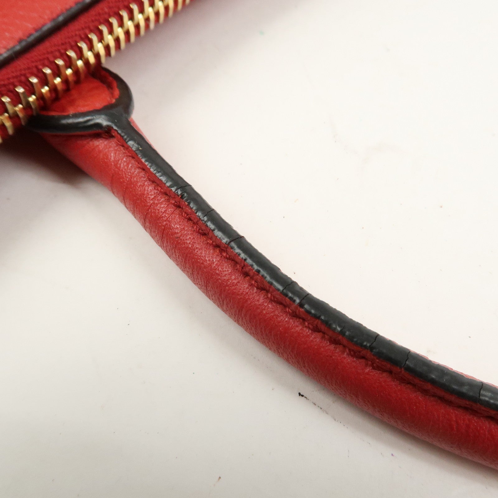 PRADA Logo Leather 2Way Bag Hand Bag Shoulder Bag Red 1BC032