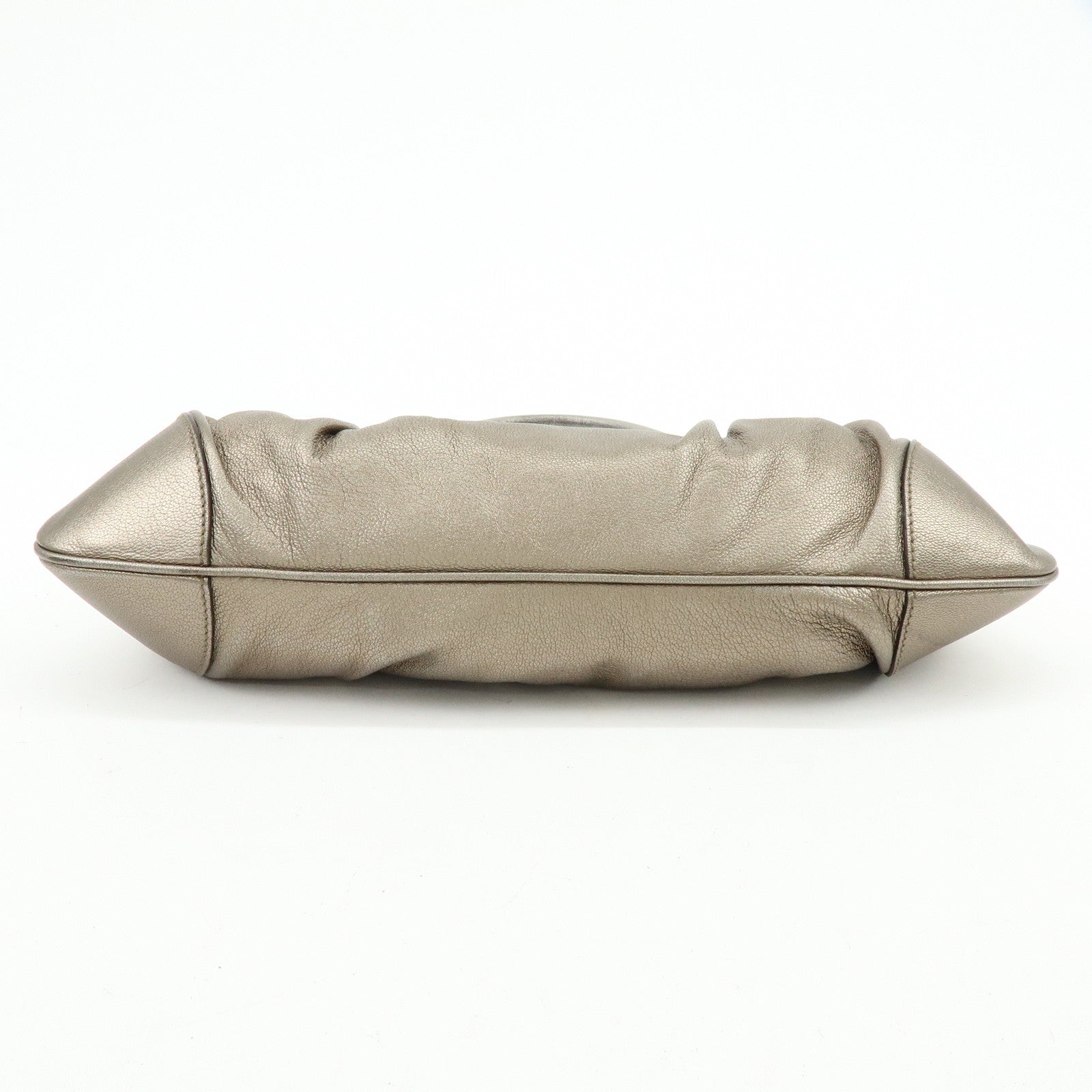 Ferragamo Gancini Leather Hand Bag Shoulder Bag Bronze