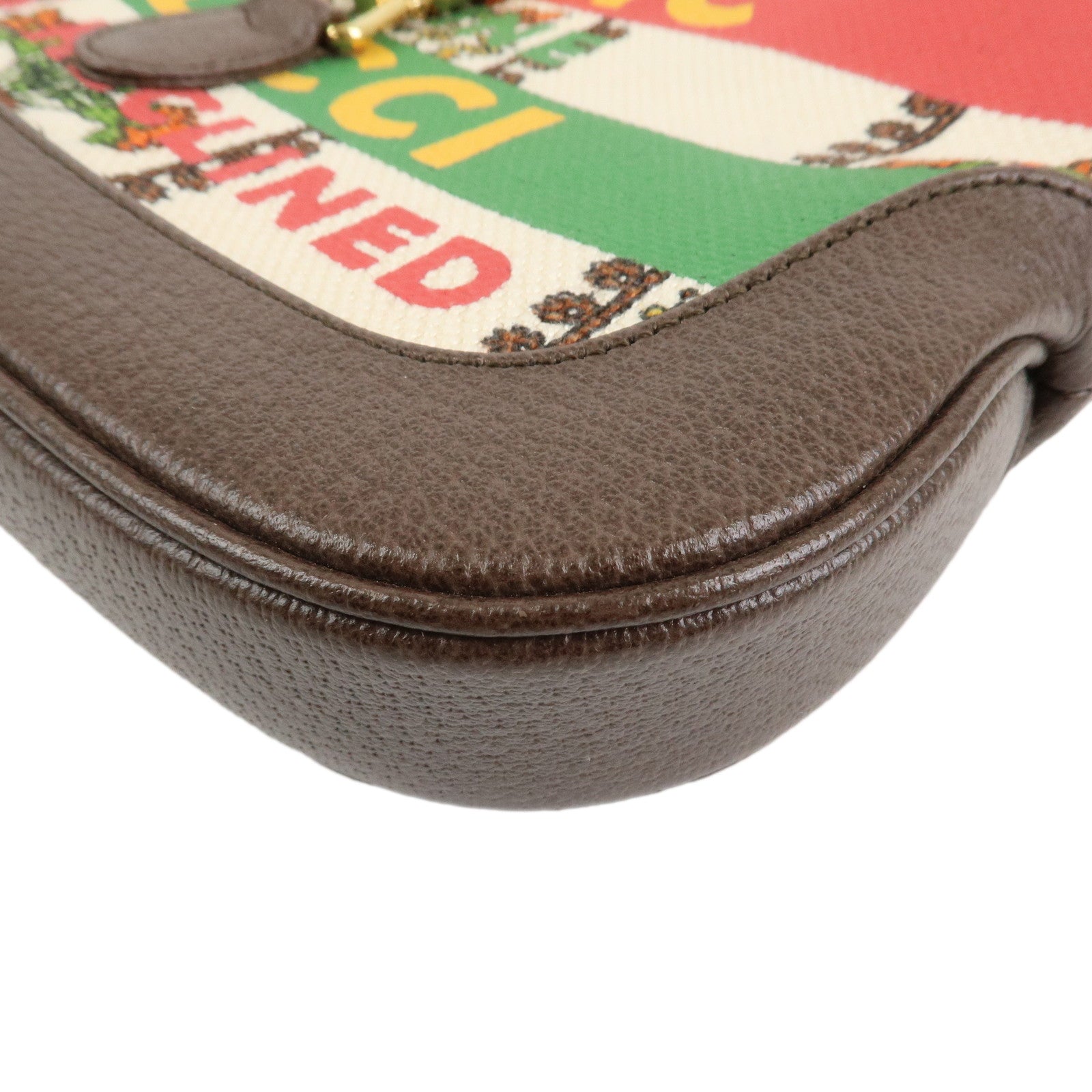 GUCCI New Jackie Canvas Leather Shoulder Bag Brown Natural 636706