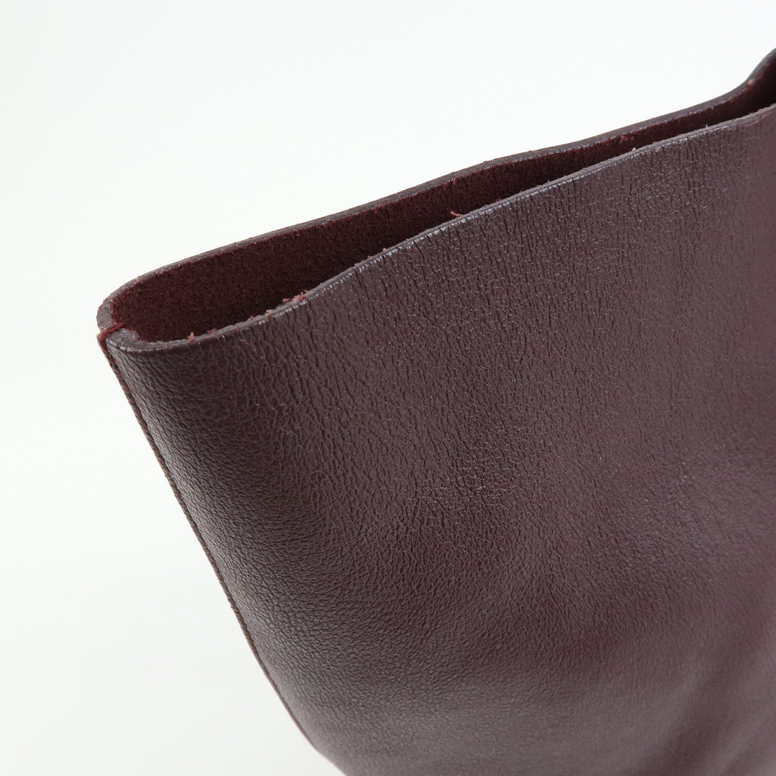 SAINT LAURENT PARIS Calf Leather Tote Shoulder Bag Bordeaux 394195