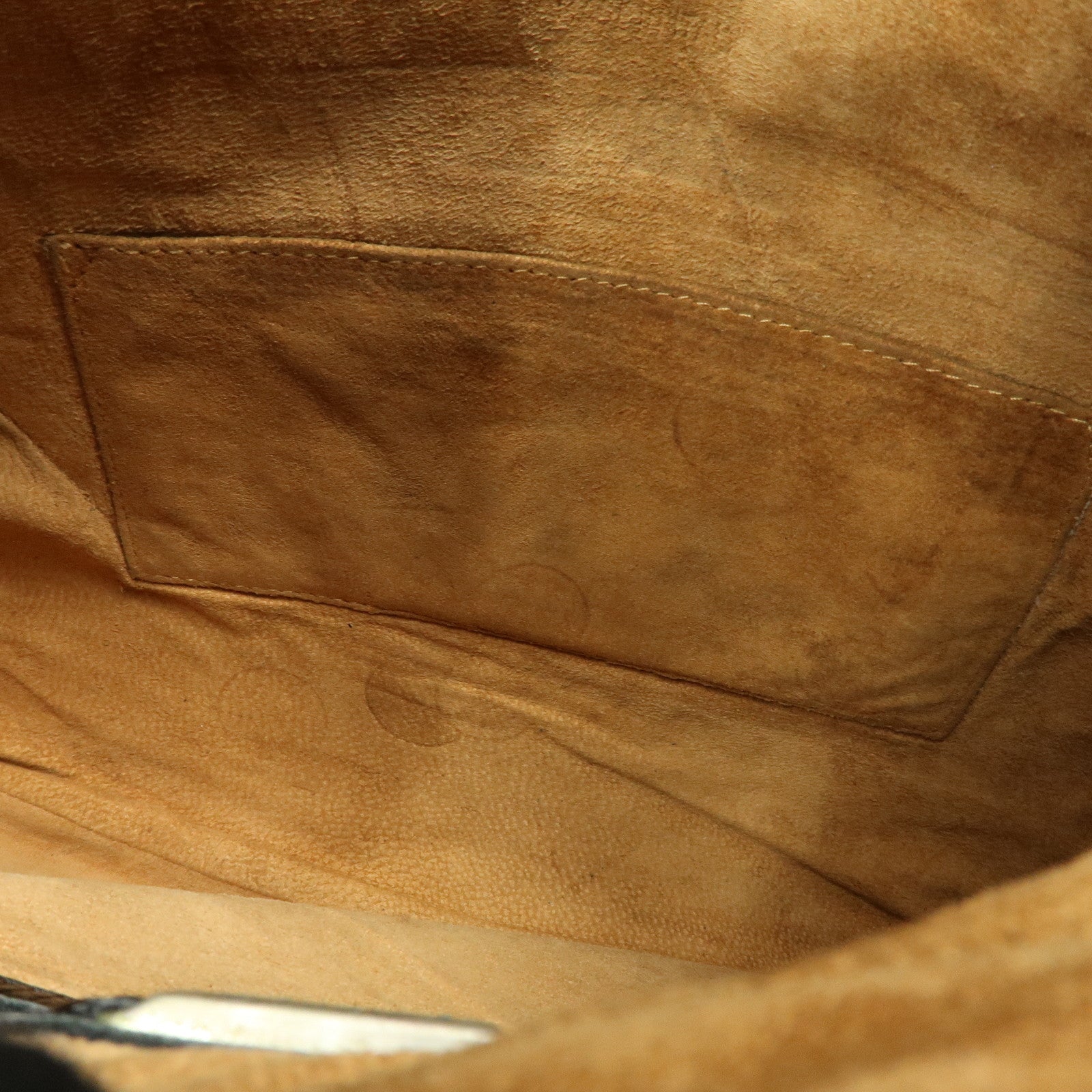 LOEWE Embossed Leather Shoulder Bag Hand Bag Black