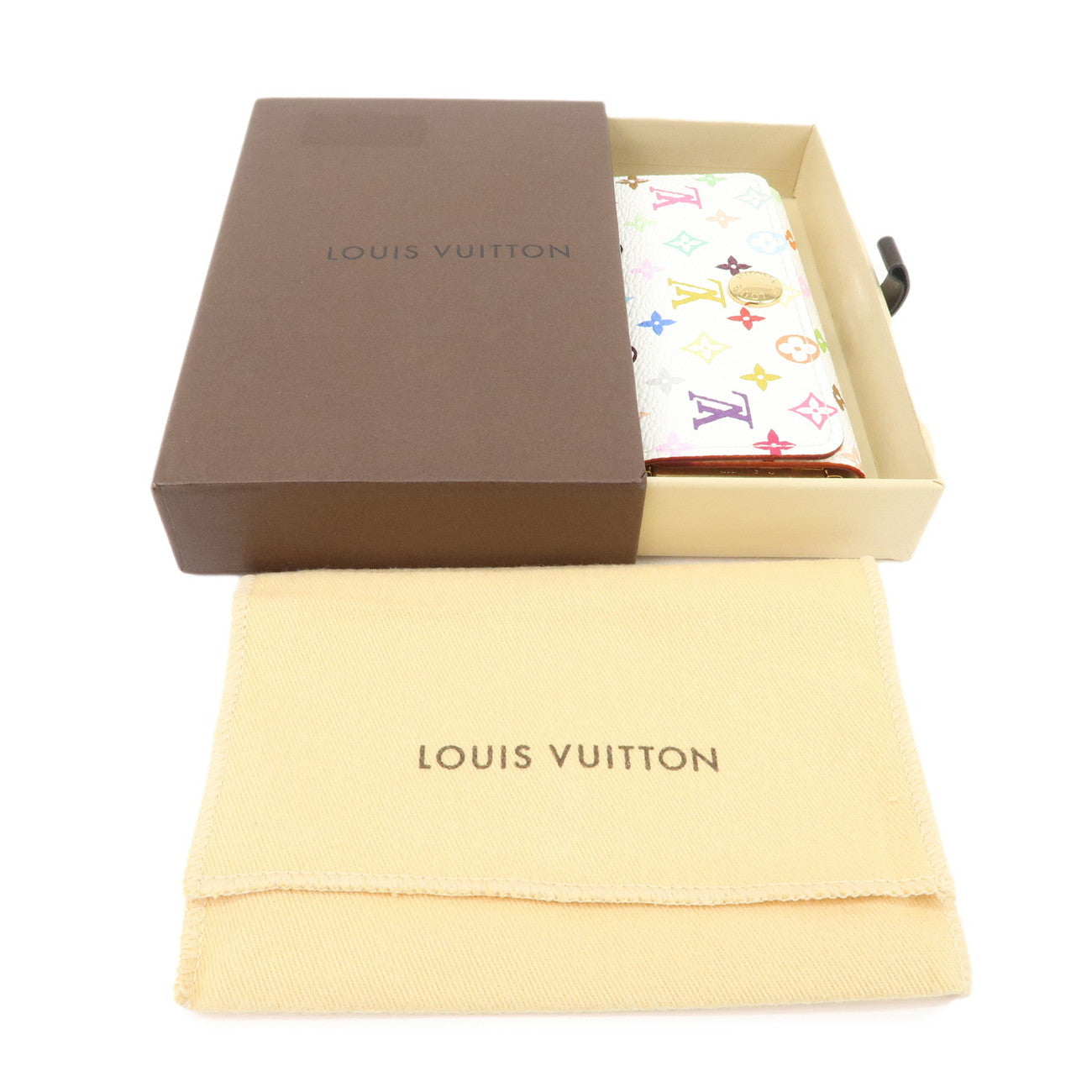 Louis Vuitton Monogram Multicolor Multiclés 4 Key Case Blanc M60043