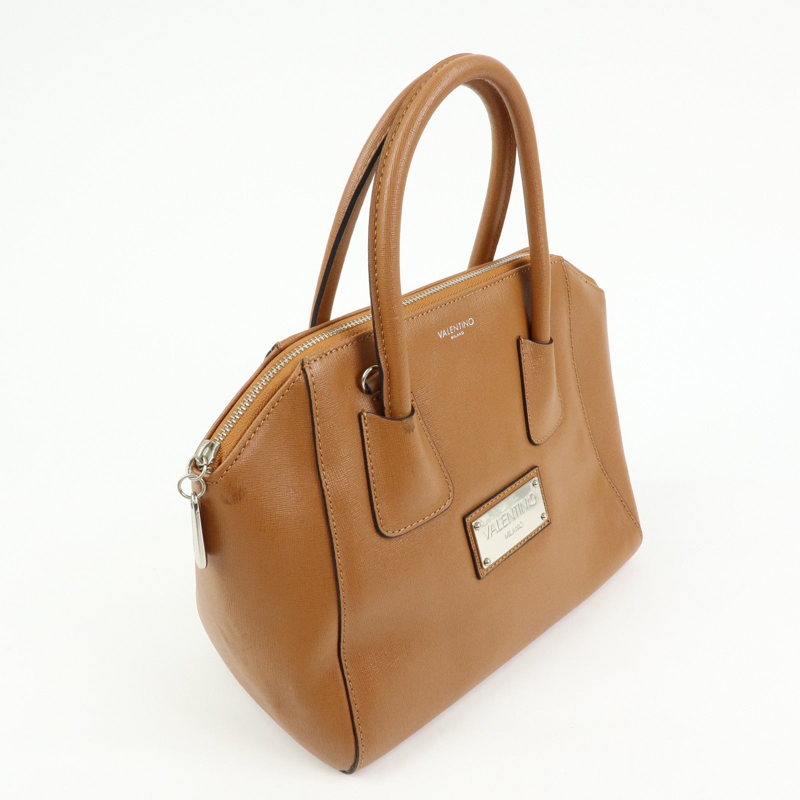 VALENTINO Leather 2Way Bag Hand Bag Shoulder Bag Brown