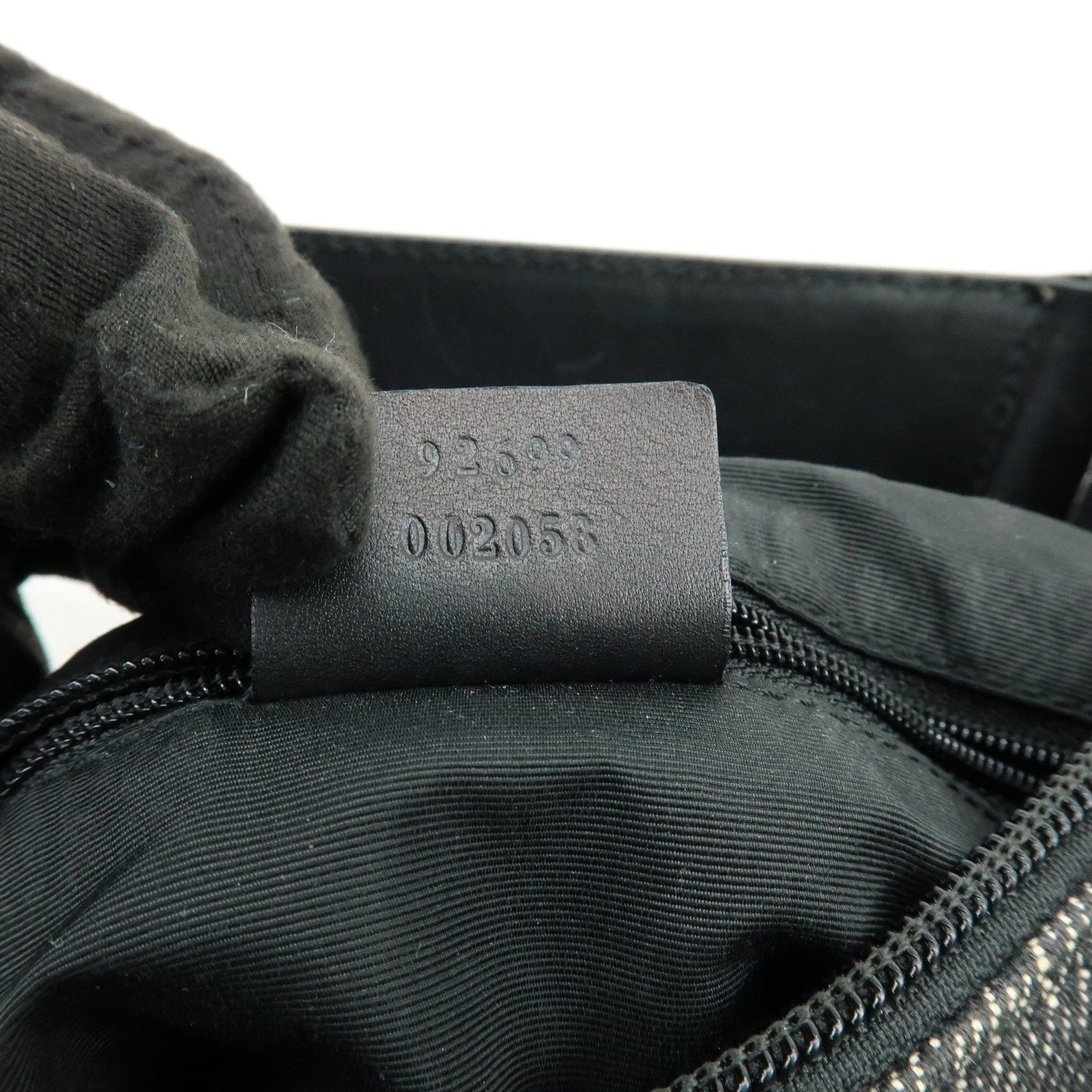 GUCCI GG Canvas Leather Shoulder Bag Black