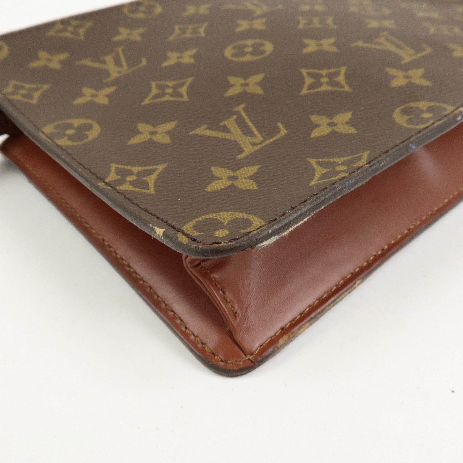 Louis Vuitton Monogram Pochette Homme Clutch Bag Brown M51795