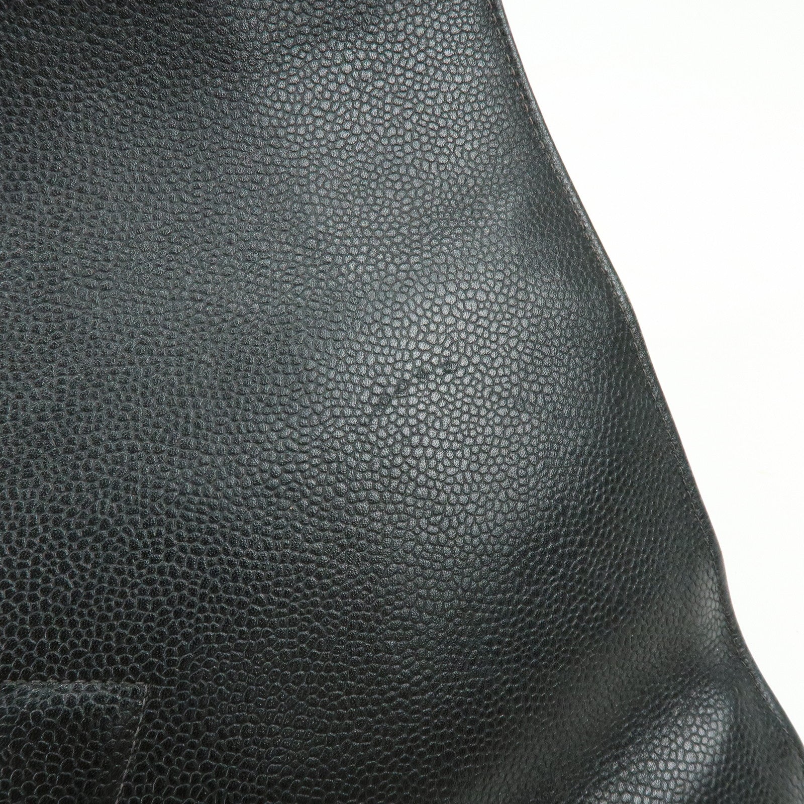 CHANEL COCO Mark Caviarskin Tote Bag Chain Shoulder Bag Black