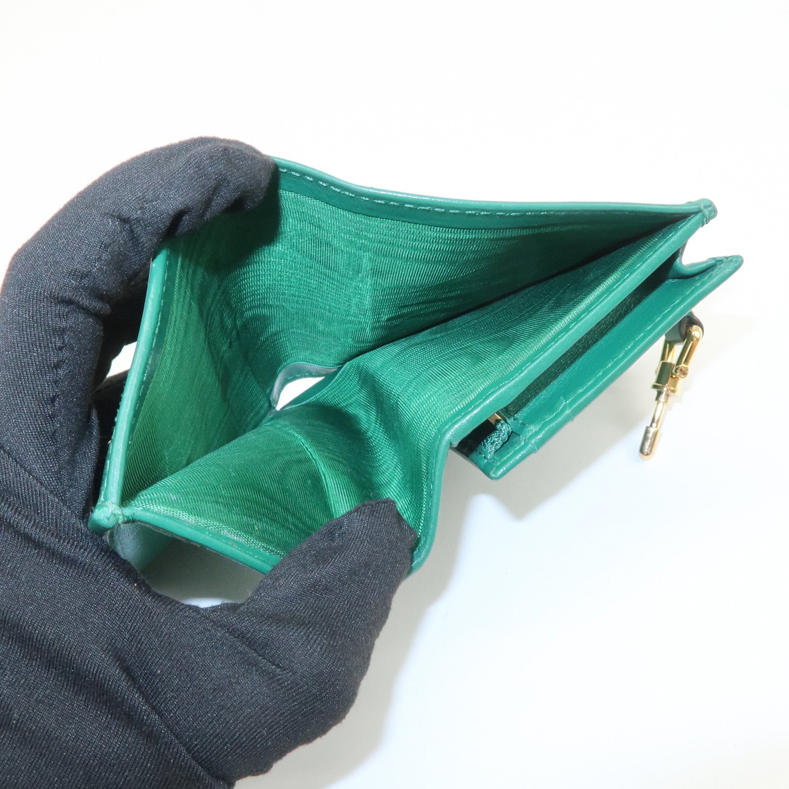 GUCCI Jackie 1961 Leather Bi-Fold Compact Wallet Green 645536