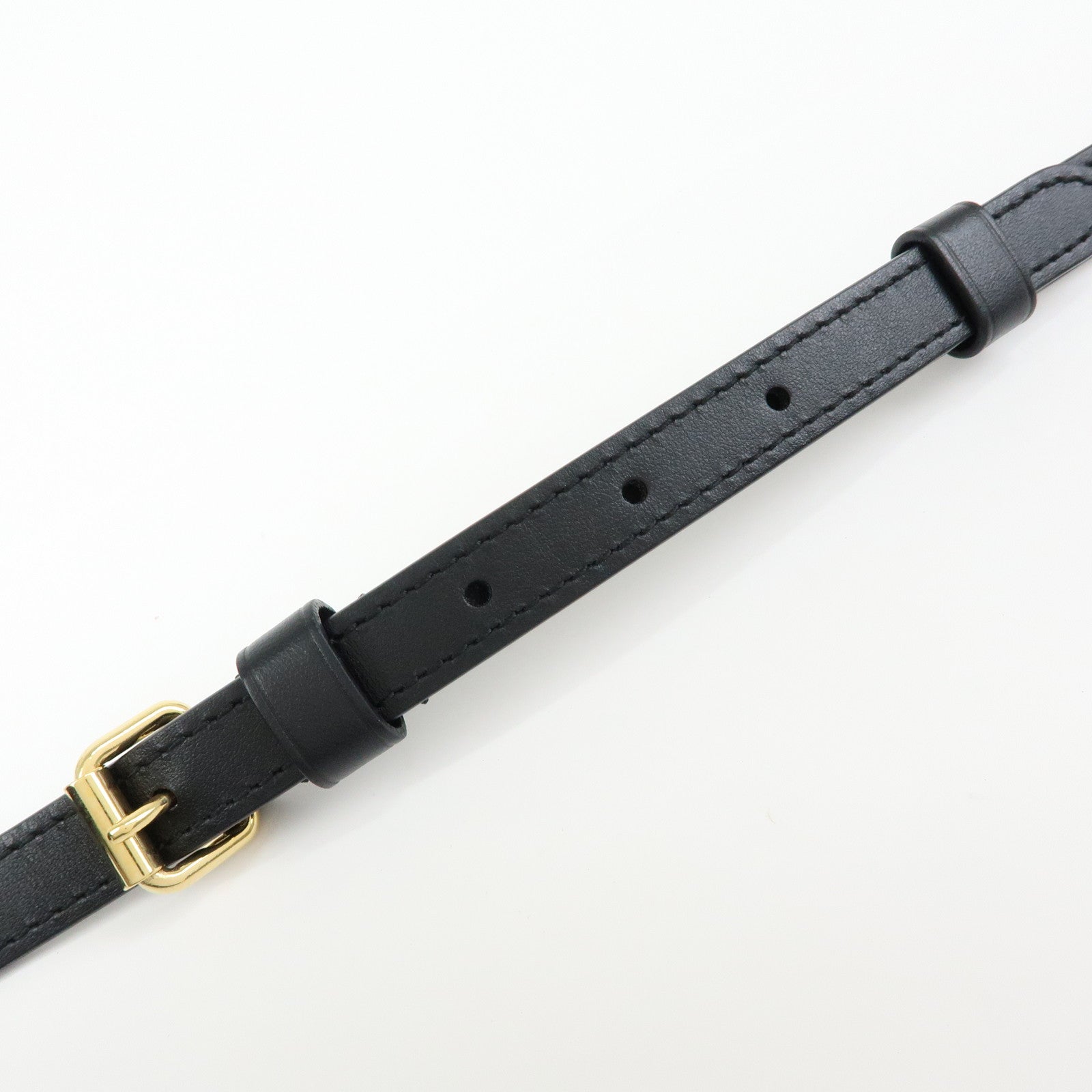 Louis Vuitton Leather Adjustable Shoulder Strap 120cm 1.5cm Black
