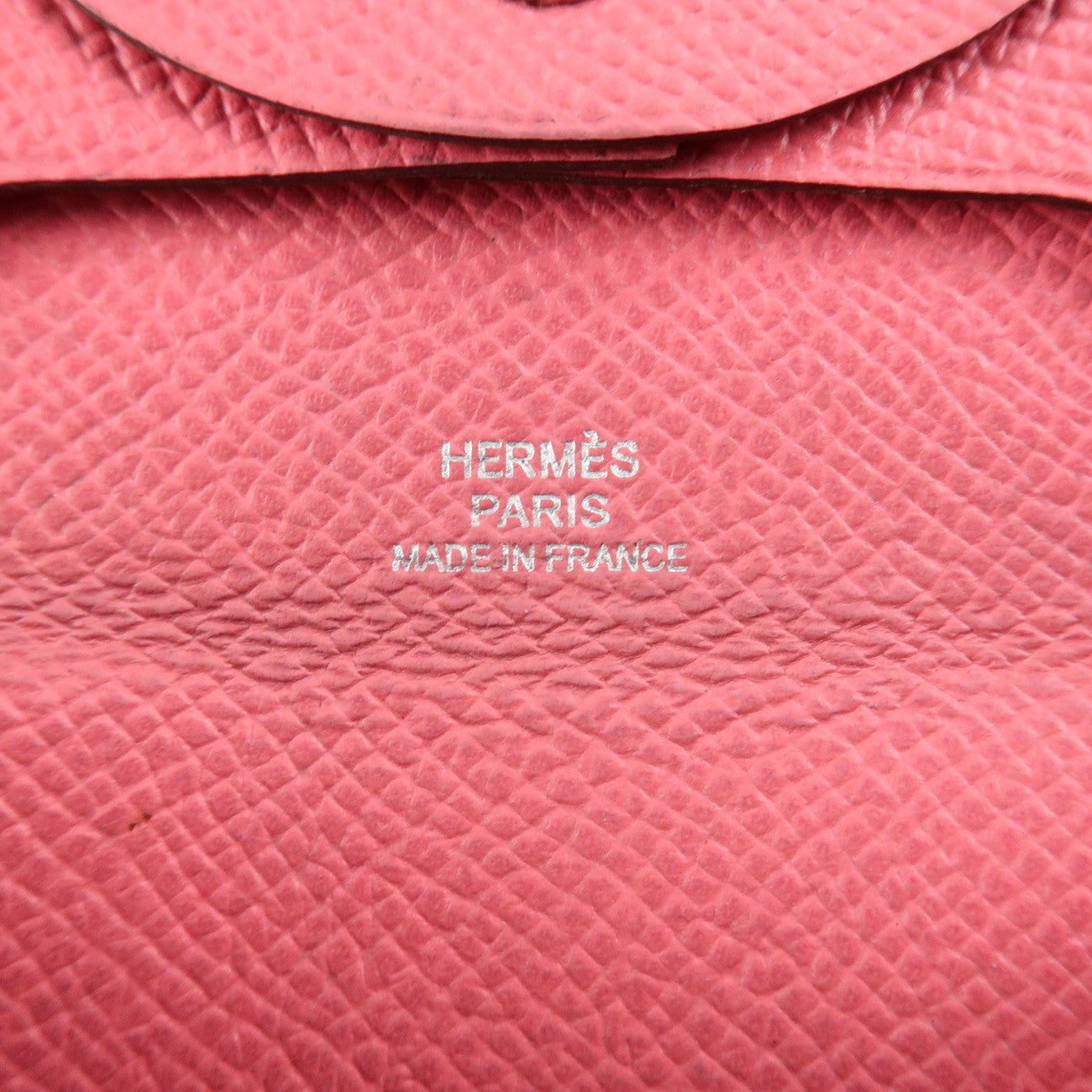 HERMES Bastia Epsom Leather Coin Case A Stamped Rose Azalee Used