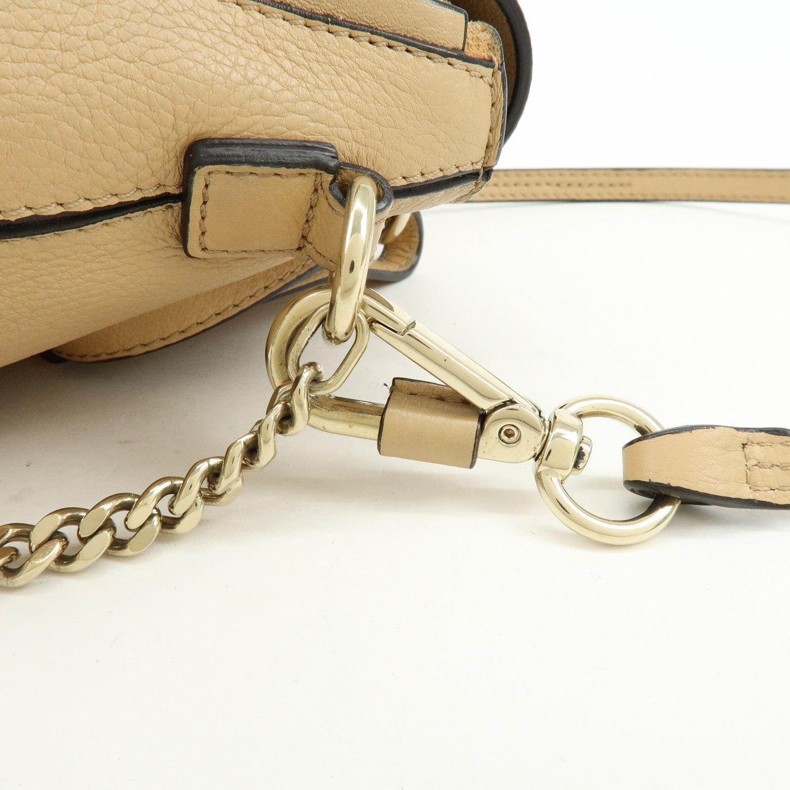 Chloe Faye Suede Leather 2Way Bag Backpack Hand Bag Beige