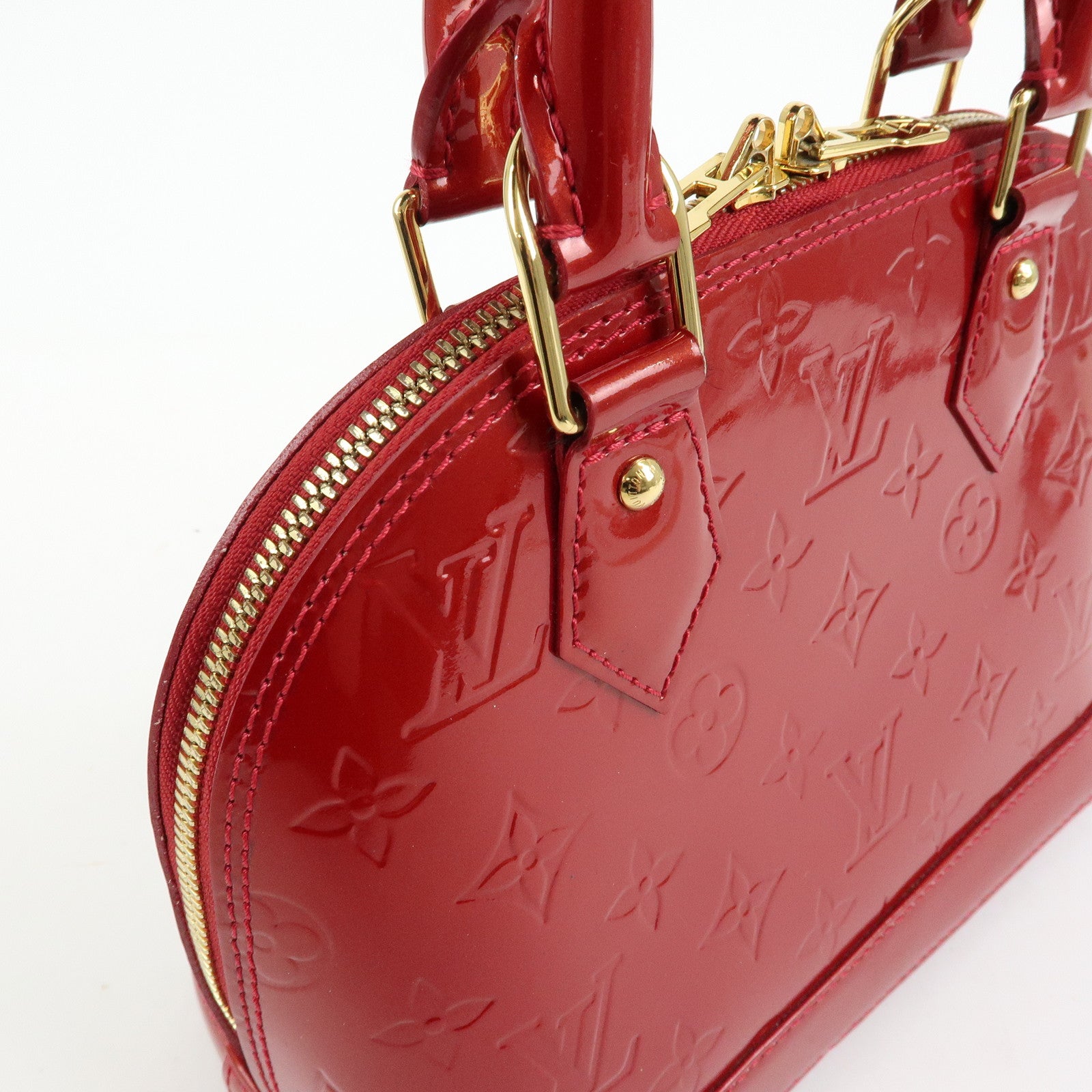 Louis Vuitton Monogram Vernis Alma BB 2Way Bag Red M91606