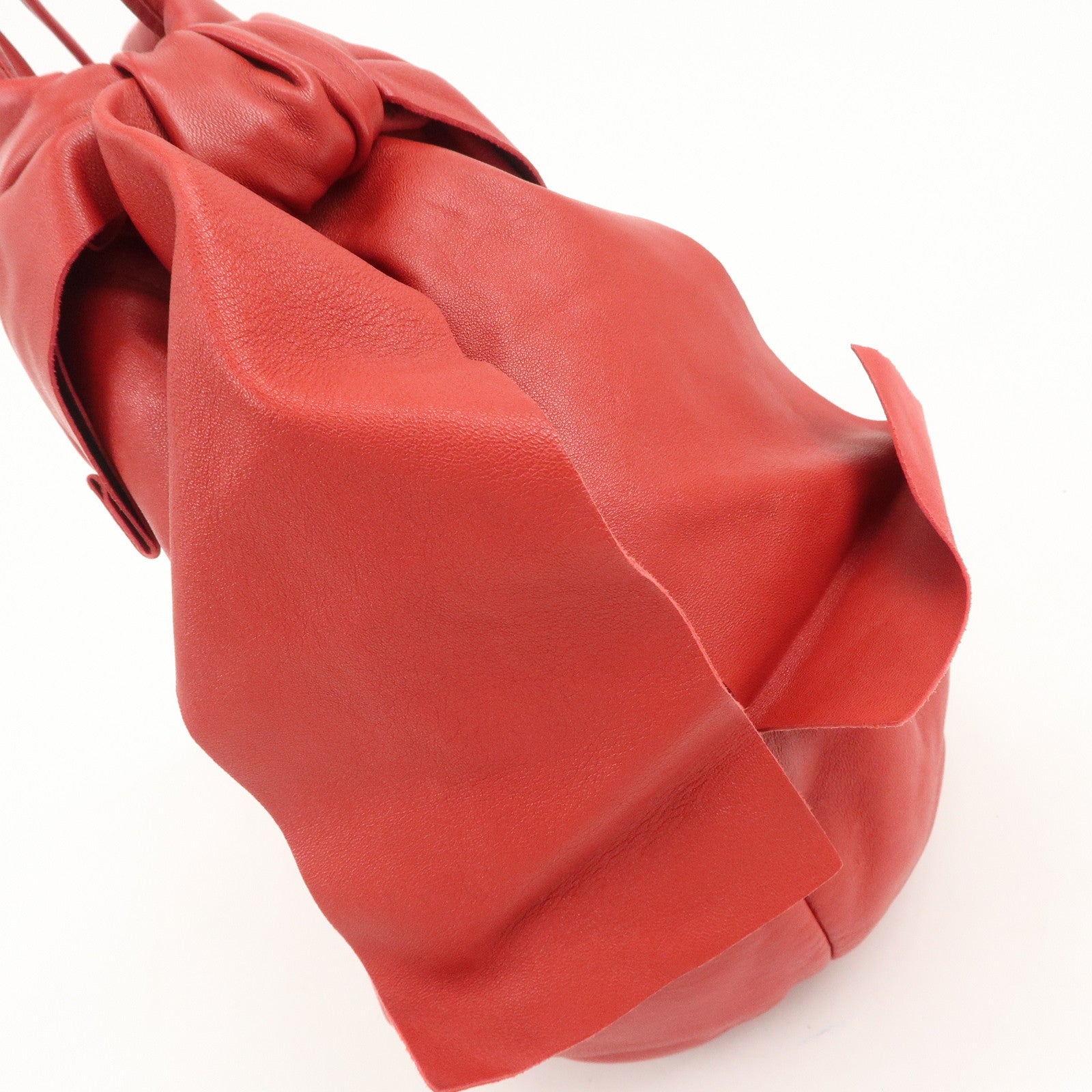 PRADA Logo Leather 2Way Bag Hand Bag Shoulder Bag Red BR4205