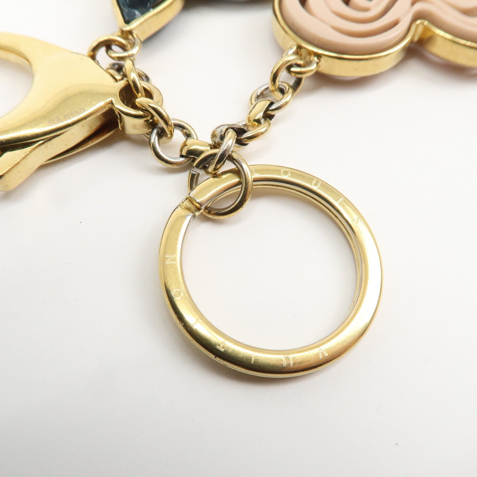 Louis Vuitton Bijou Sac Knife Metal Plastic Bag Charm Gold Ｍ66143