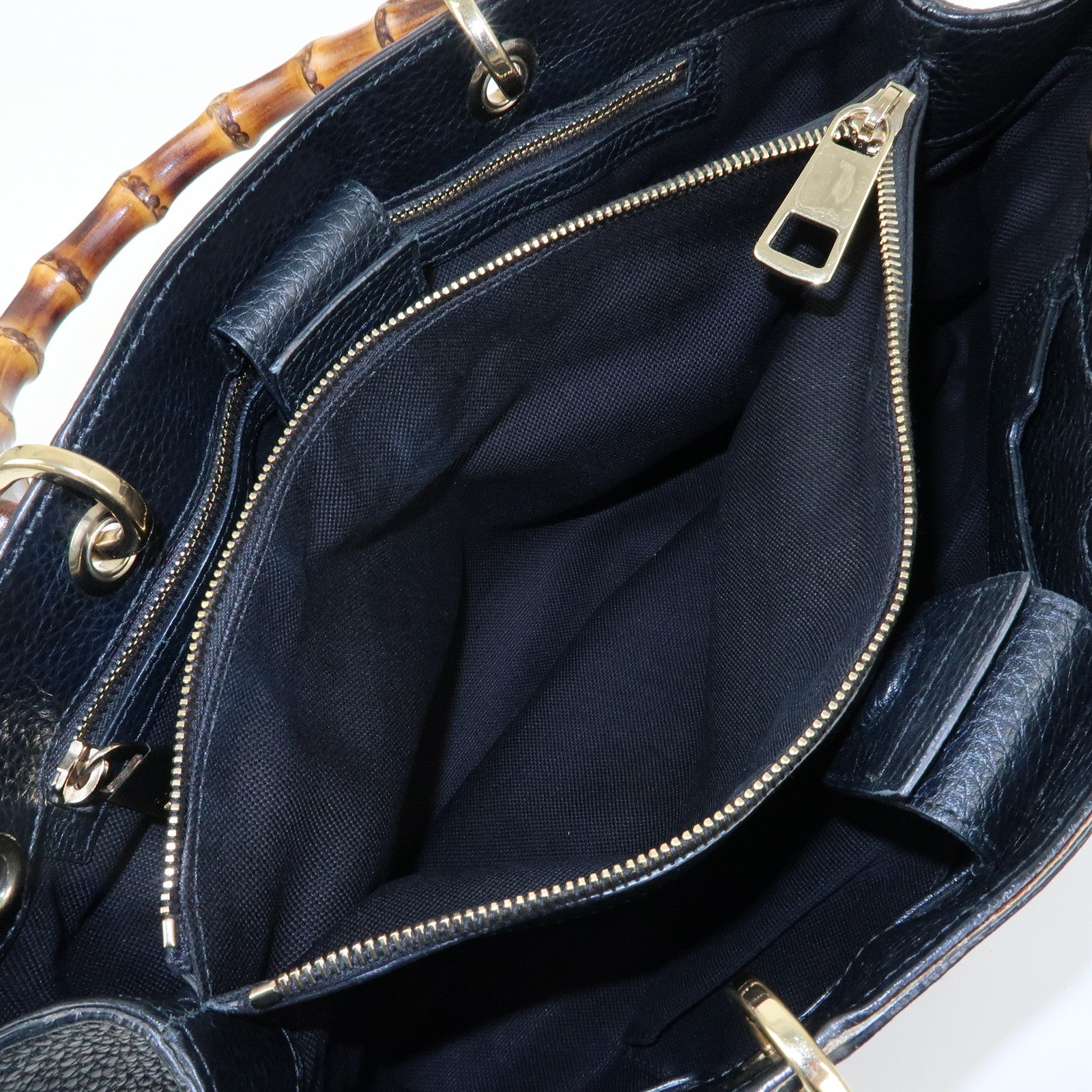 GUCCI Bamboo Leather Shopper Medium 2Way Bag Shoulder Bag 323660