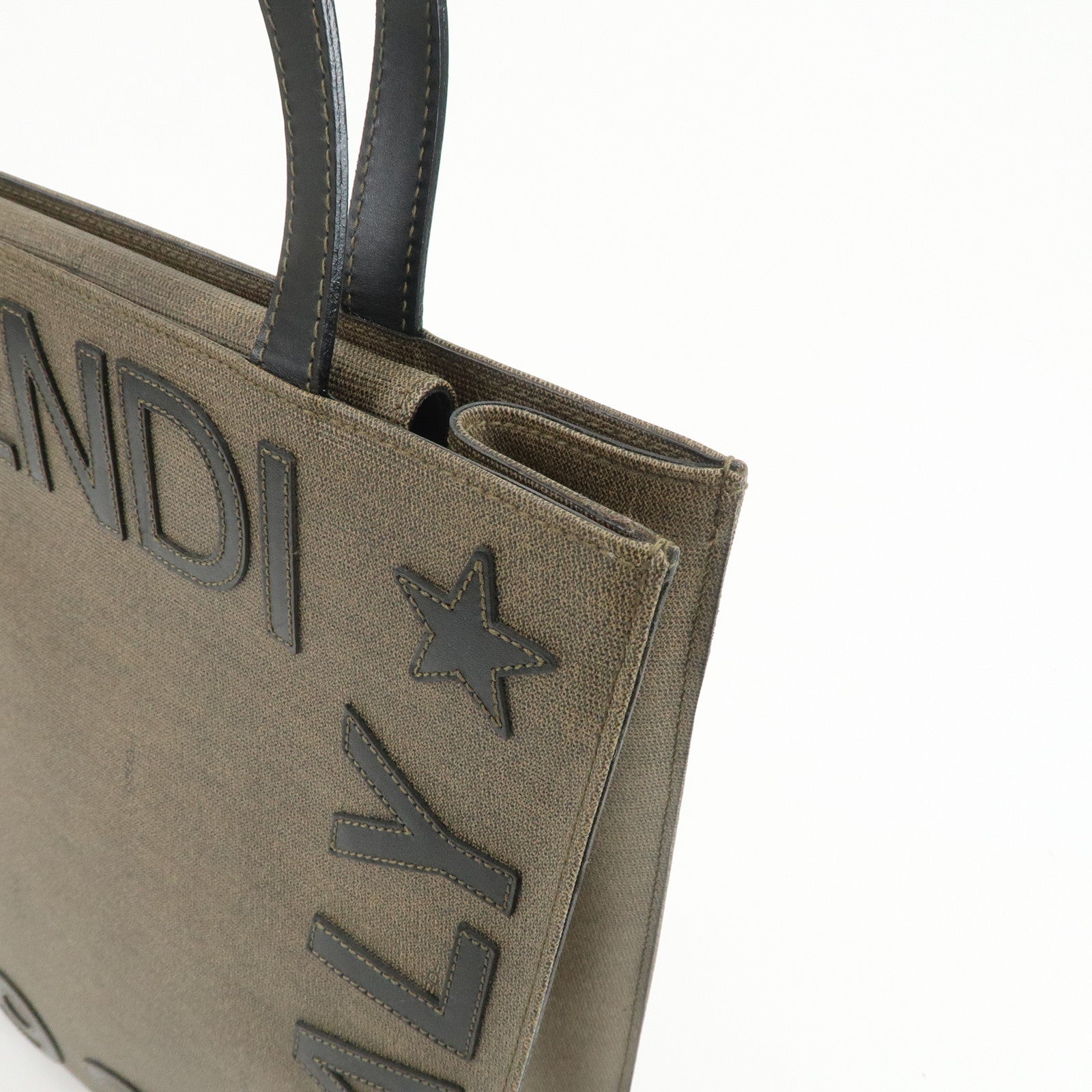 FENDI 1925 ROMA ITALY PVC Leather Tote Bag Brown Black 45426000