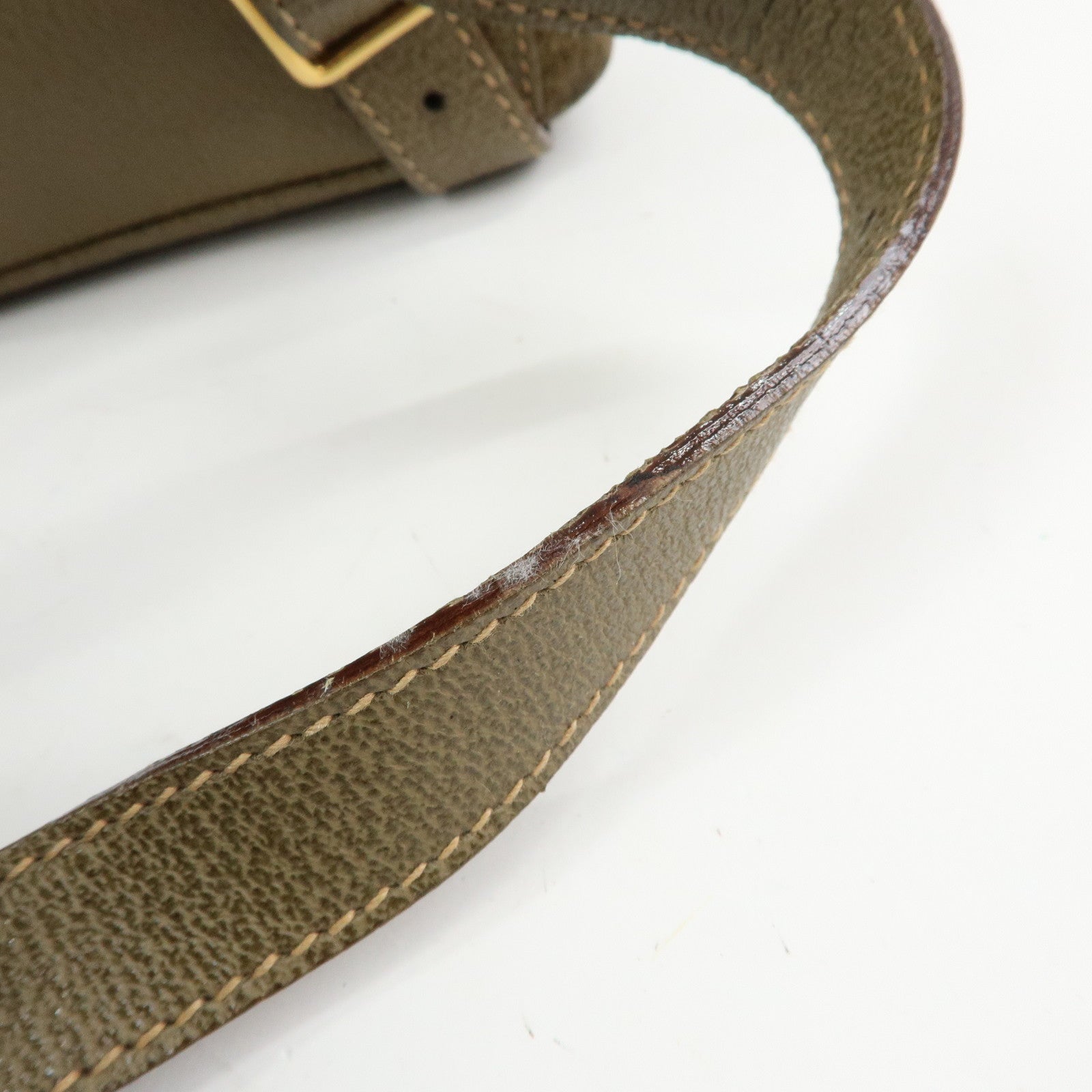 GUCCI Bamboo Suede Leather Backpack Rucksack Khaki 003・2058