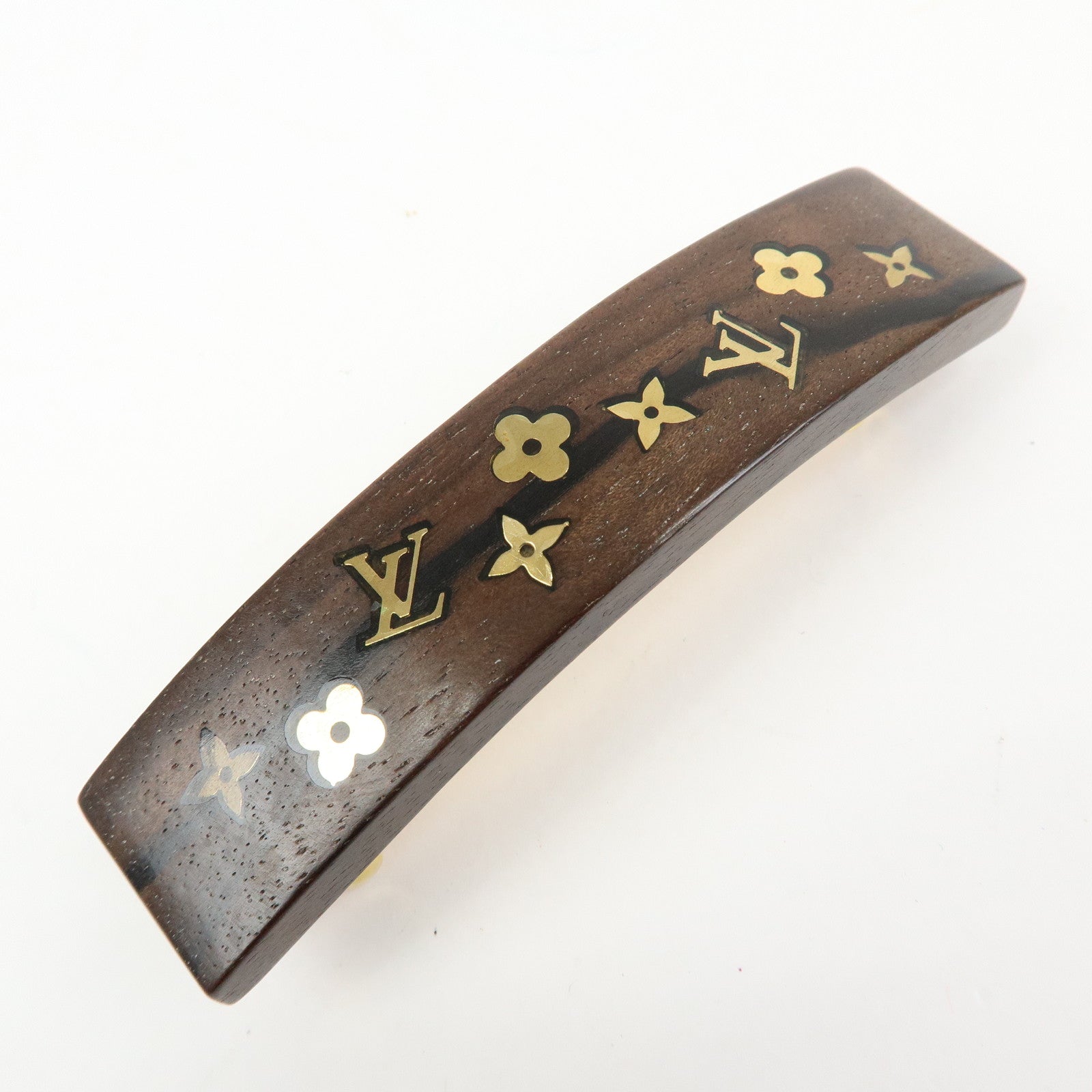 Louis Vuitton Sylvanie Barrette Wooden Hair Accessory Brown M65181