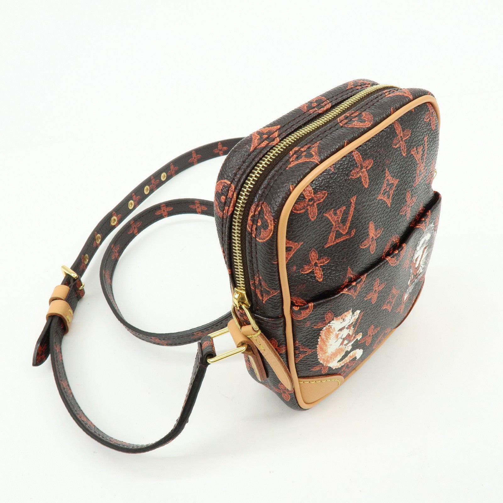 Louis Vuitton Catogram Paname Shoulder Bag Crossbody Brown M44399