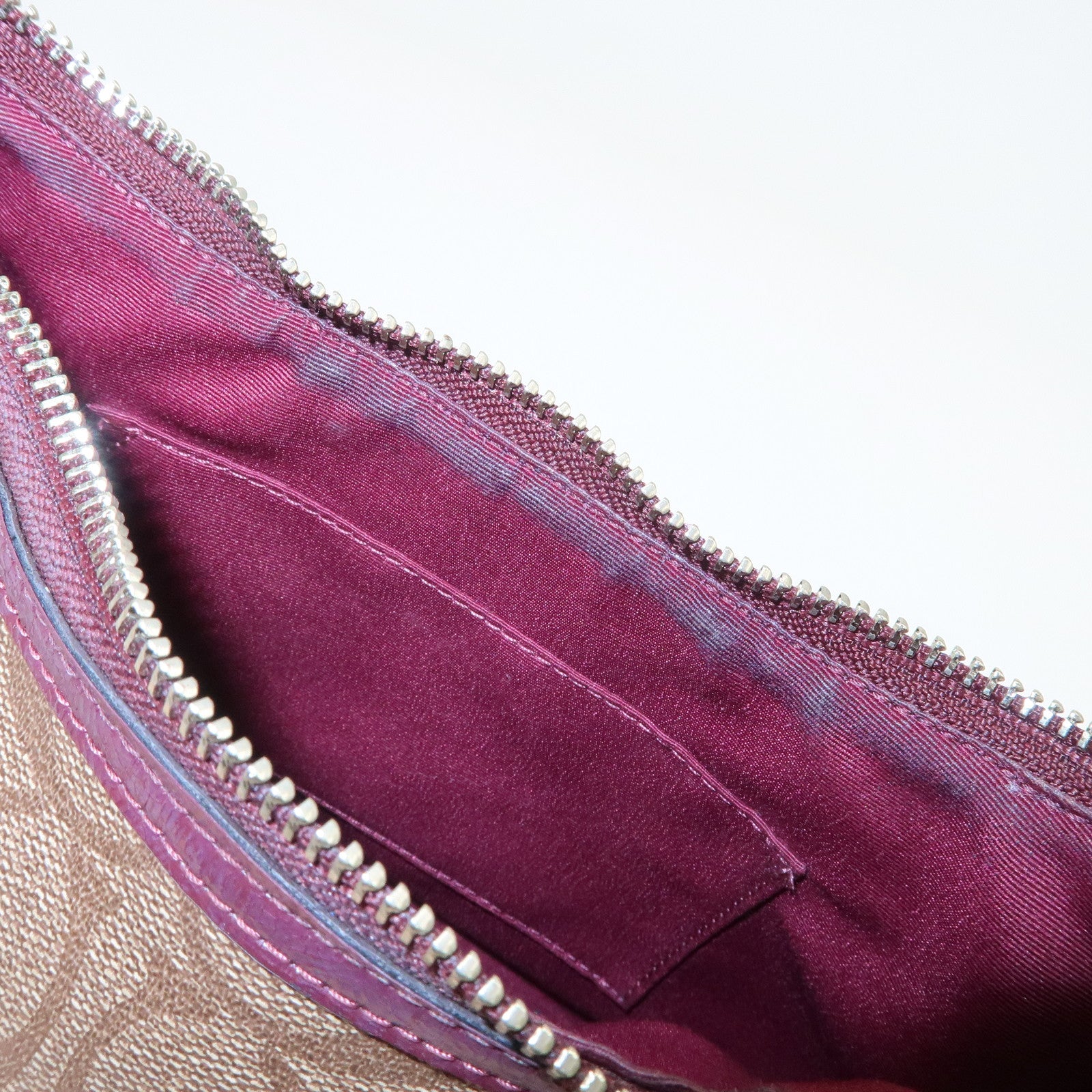 COACH Signature PVC Patent Leather 2Way Shoulder Bag Hand Bag Beige