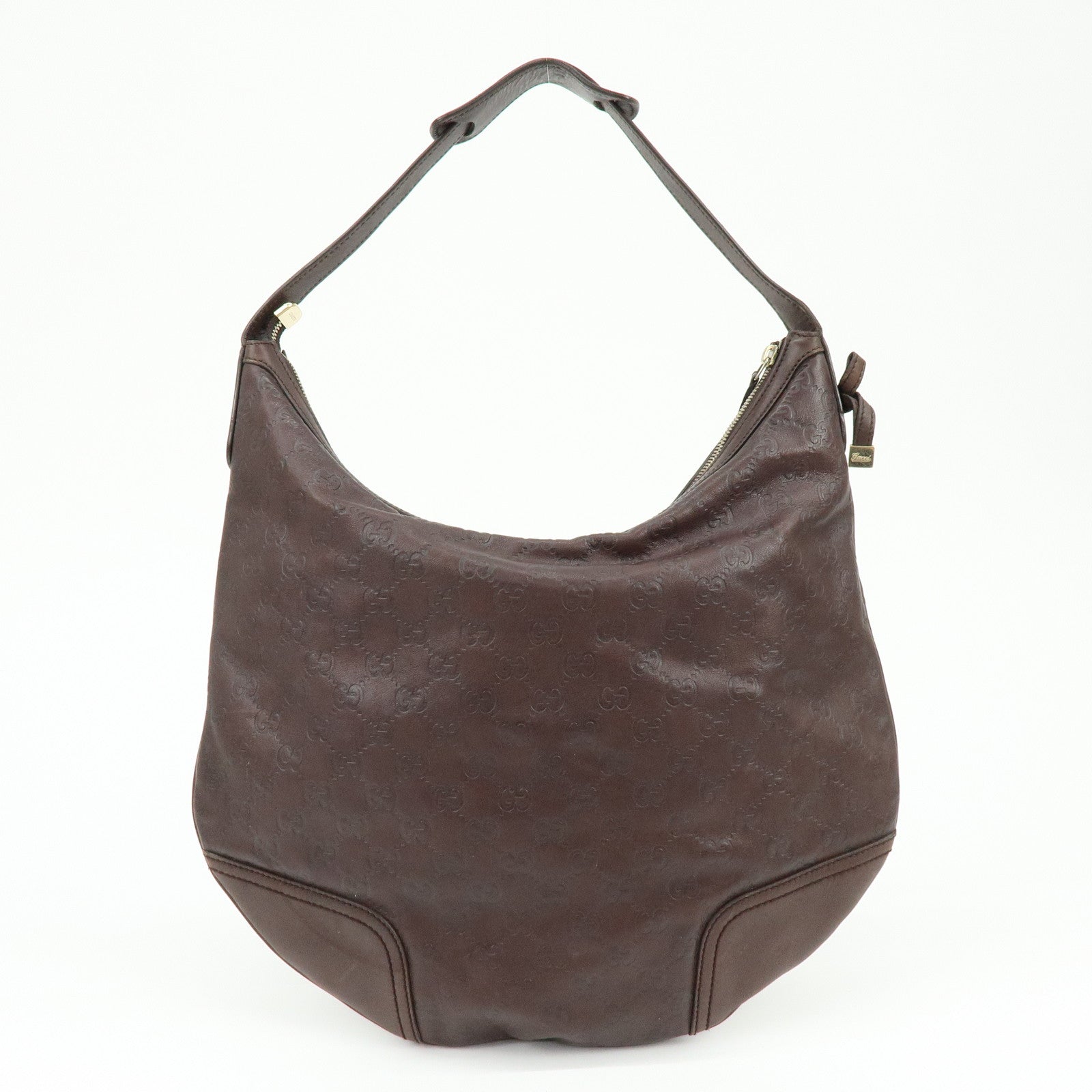 GUCCI Princy Guccissima Leather Shoulder Bag Dark Brown 162882
