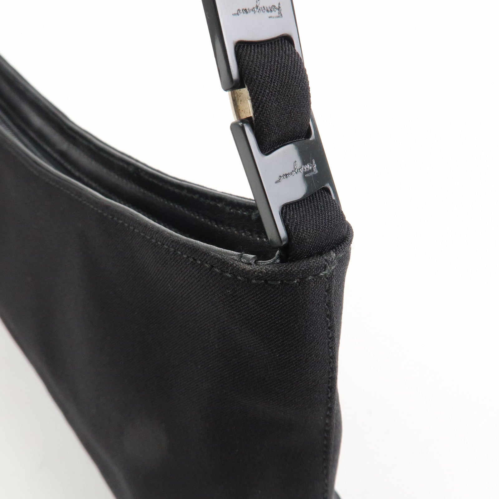 Ferragamo Nylon Shoulder Bag Hand Bag Black D21 9659