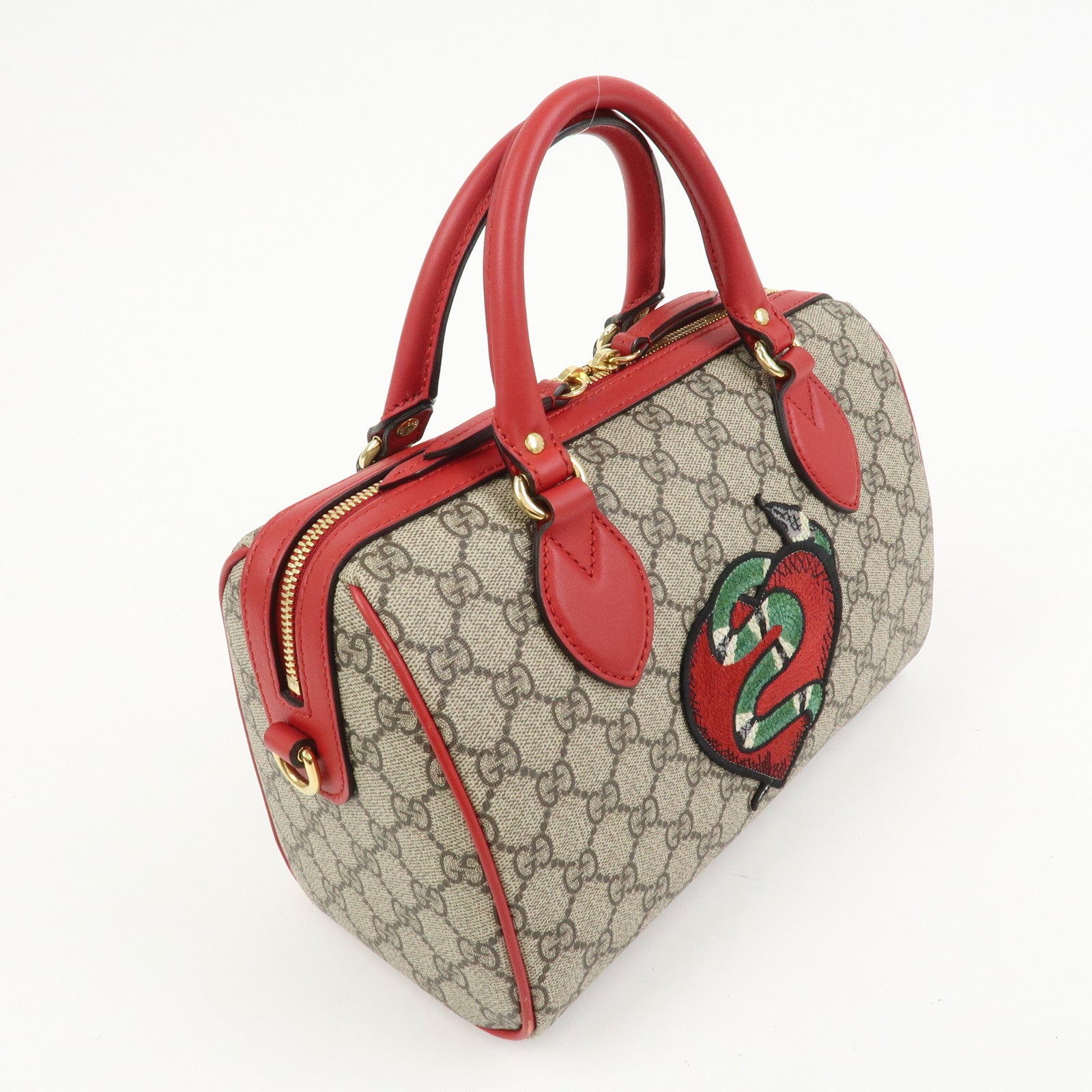 GUCCI GG Supreme Leather 2WAY Bag Shoulder Bag Beige Red 409529