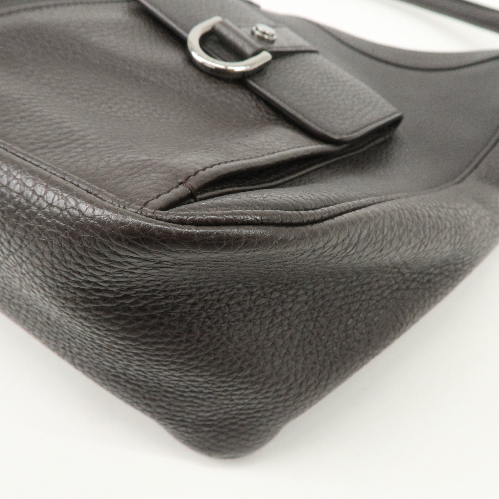 GUCCI Abbey Leather Shoulder Bag Hand Bag Dark Brown 293581 Used