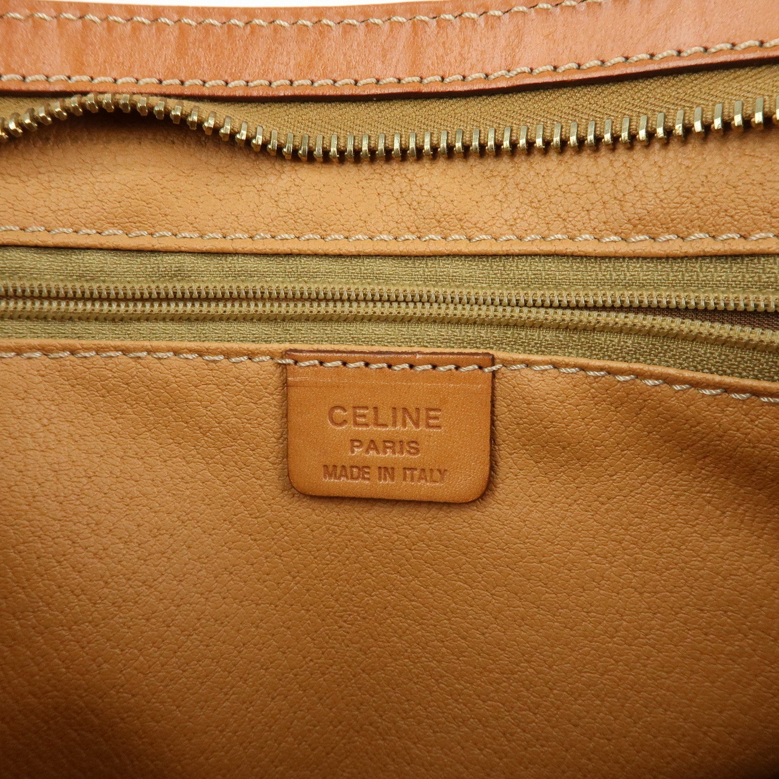 CELINE Logo Macadam PVC Leather Clutch Bag Flat Pouch Brown