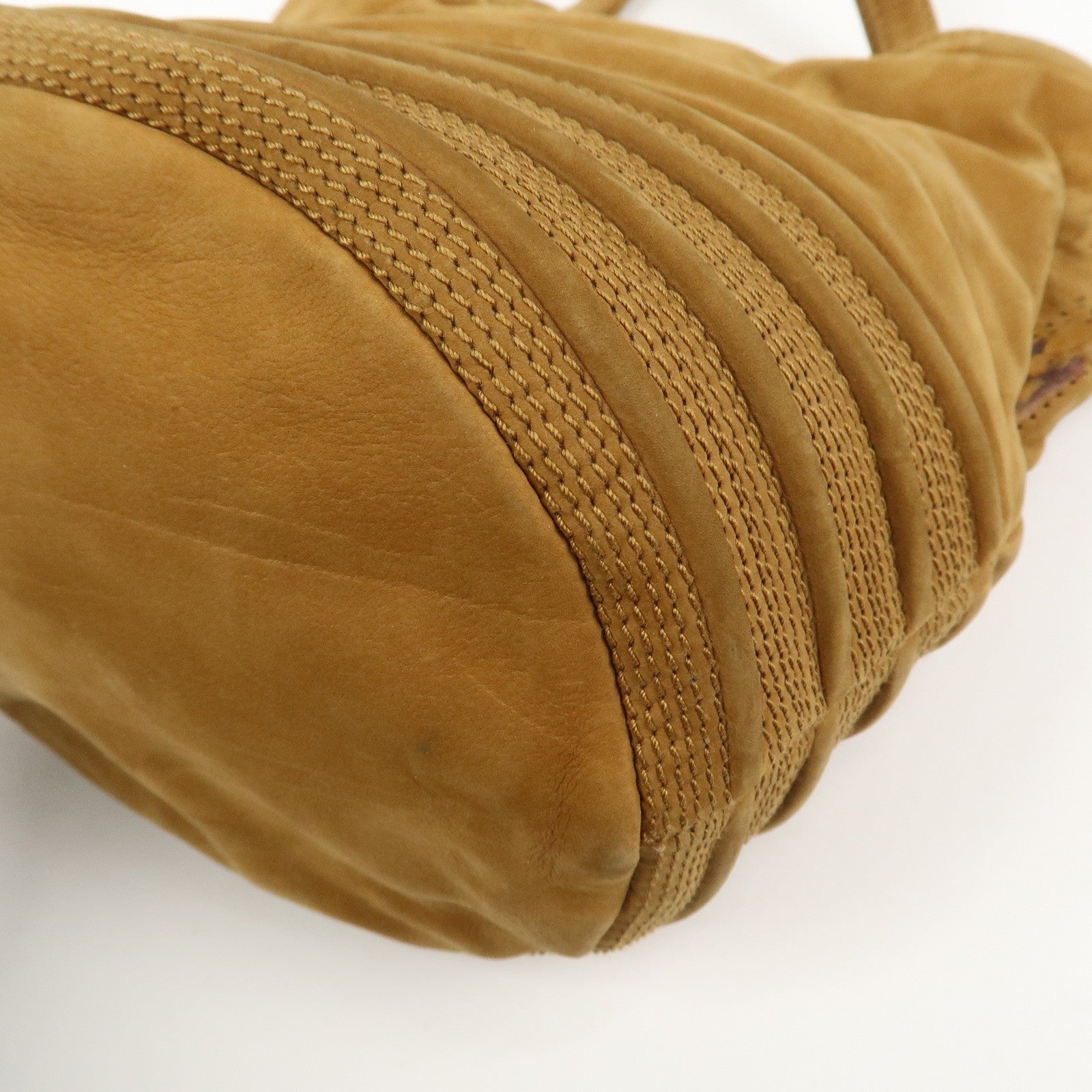 LOEWE Anagram Suede Drawstring Hand Bag Brown