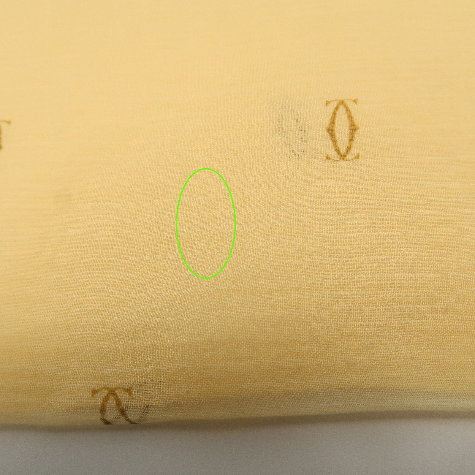 Cartier Logo Silk 100% Scarf Yellow