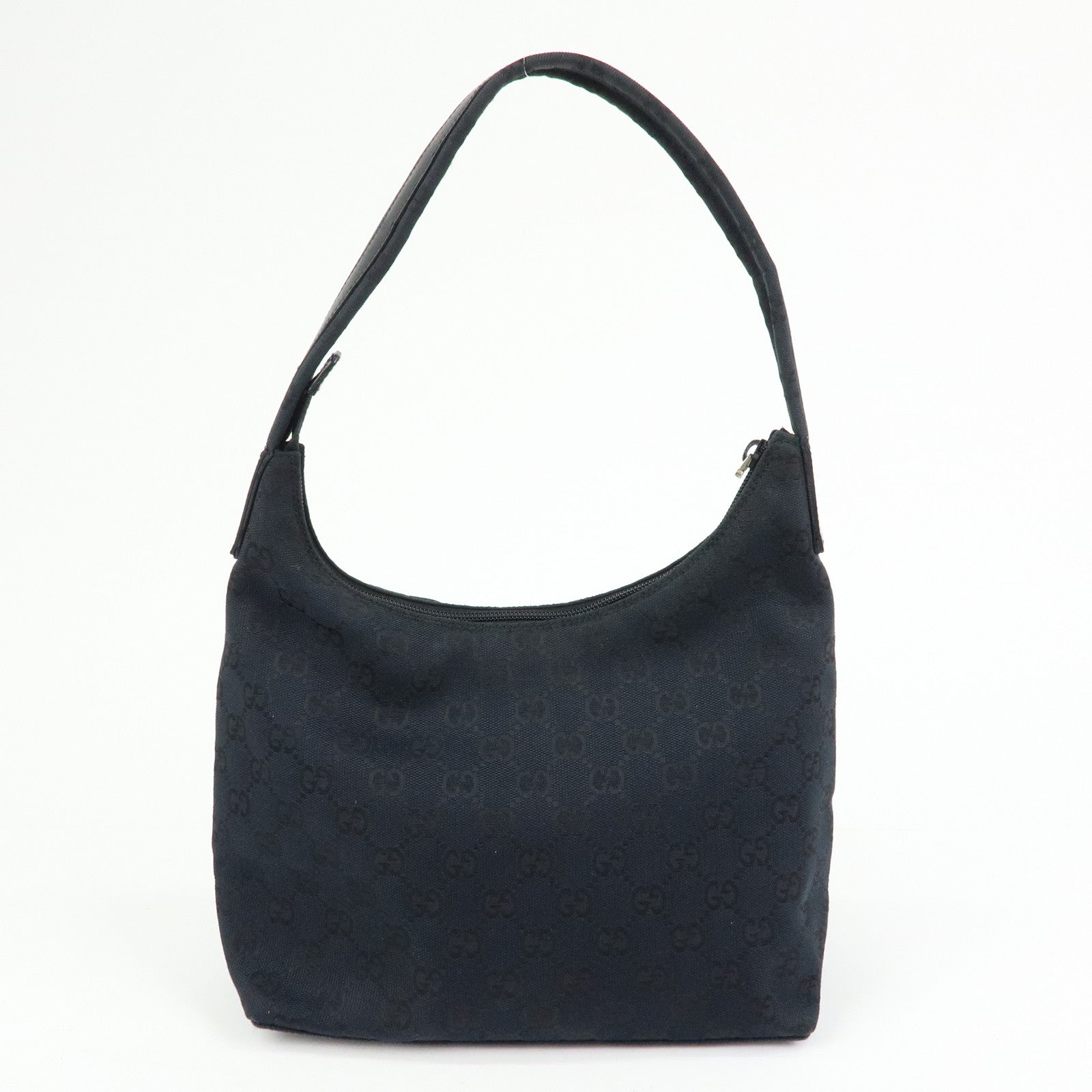 GUCCI GG Canvas Leather Hand Bag Shoulder Bag Black 001・3386