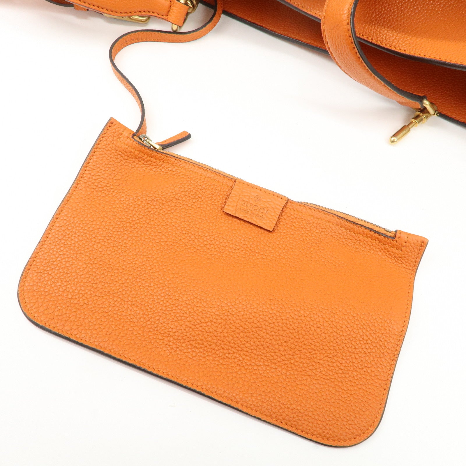 GUCCI New Jackie Leather Shoulder Bag Crossbody Bag Orange 380579 Used