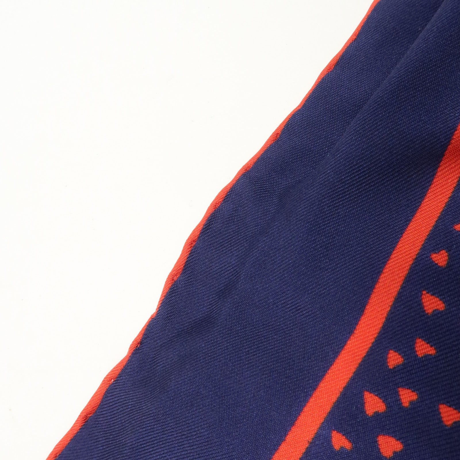 Christian Dior Silk 100% Triangle Scarf Dark Navy Red