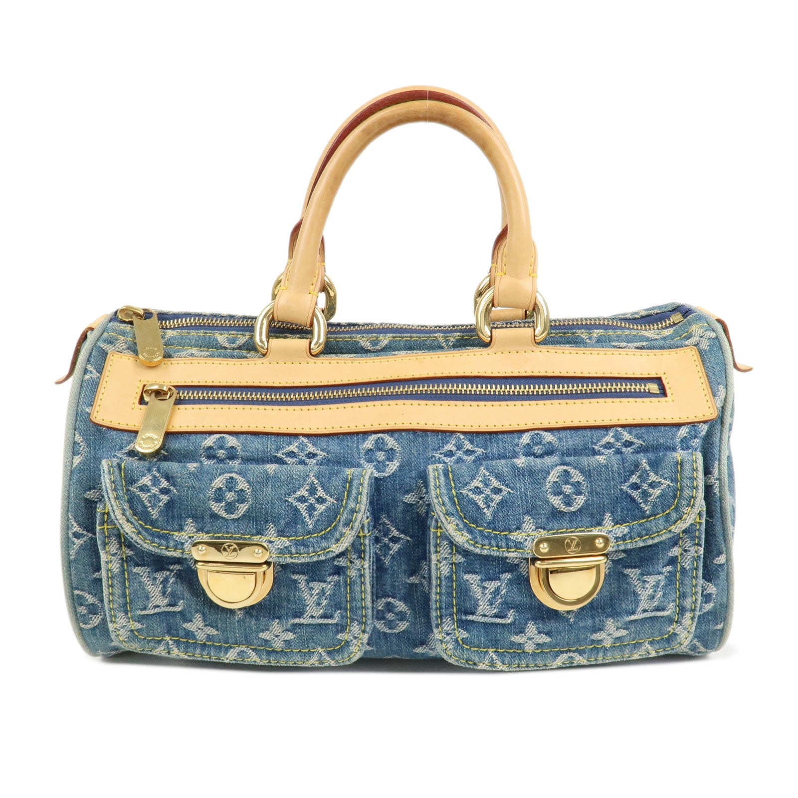 Louis Vuitton Monogram Denim Neo Speedy Boston Bag Blue M95019