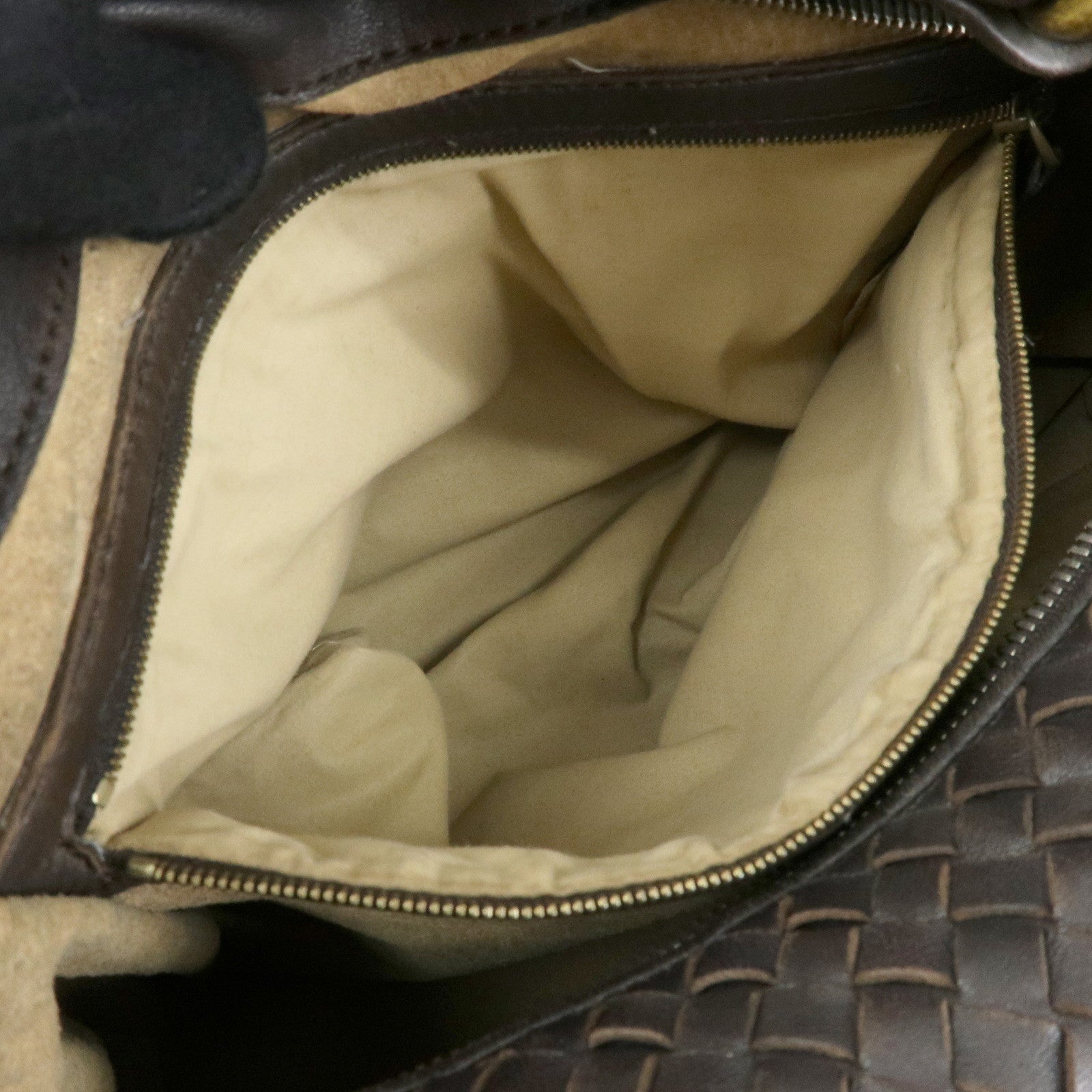 BOTTEGA VENETA Intrecciato Leather Shoulder Bag Dark Brown 181347