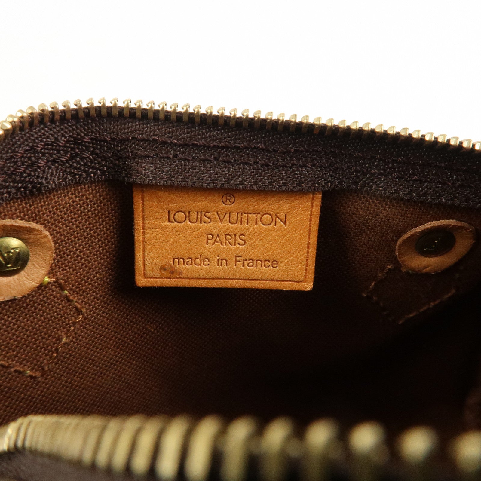 Louis Vuitton Monogram Mini Speedy Hand Bag Brown M41534 Used