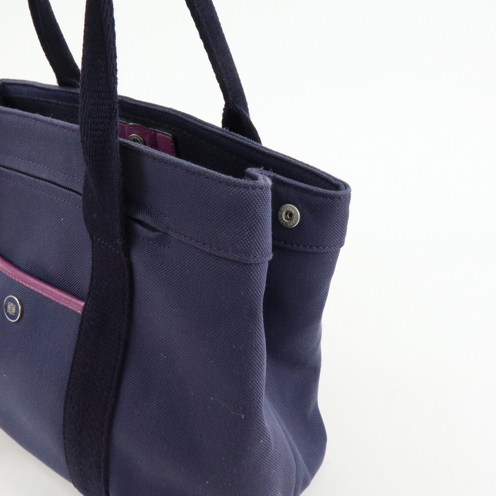 LOEWE Anagram Canvas 2Way Hand Bag Tote Bag Purple