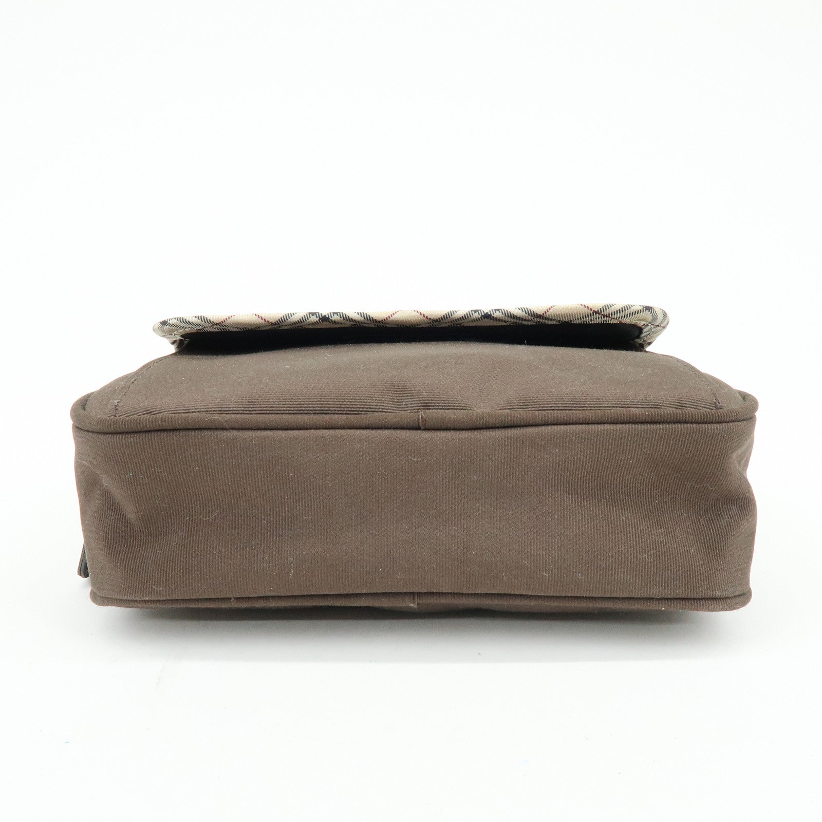 BURBERRY Nova Plaid Set of 2 Canvas Pouch Cosmetic Case Brown Gold