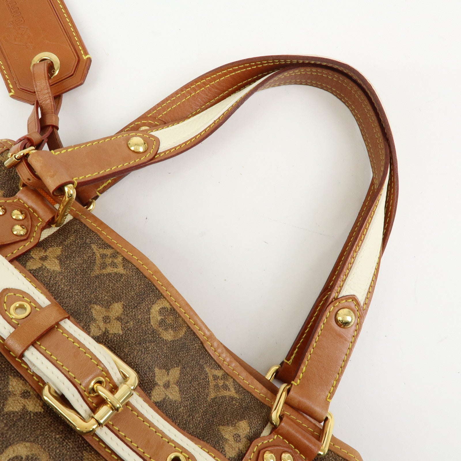Louis Vuitton Monogram Tisse Sac Rayures PM Tote Hand Bag M56386